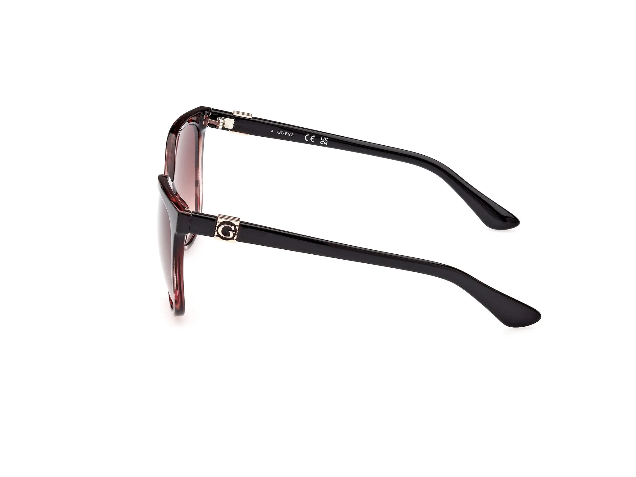 Guess GU7864 55T Occhiali da sole Iniettato Havana Bordeaux Rotonda Normale Sfumato - immagine 3