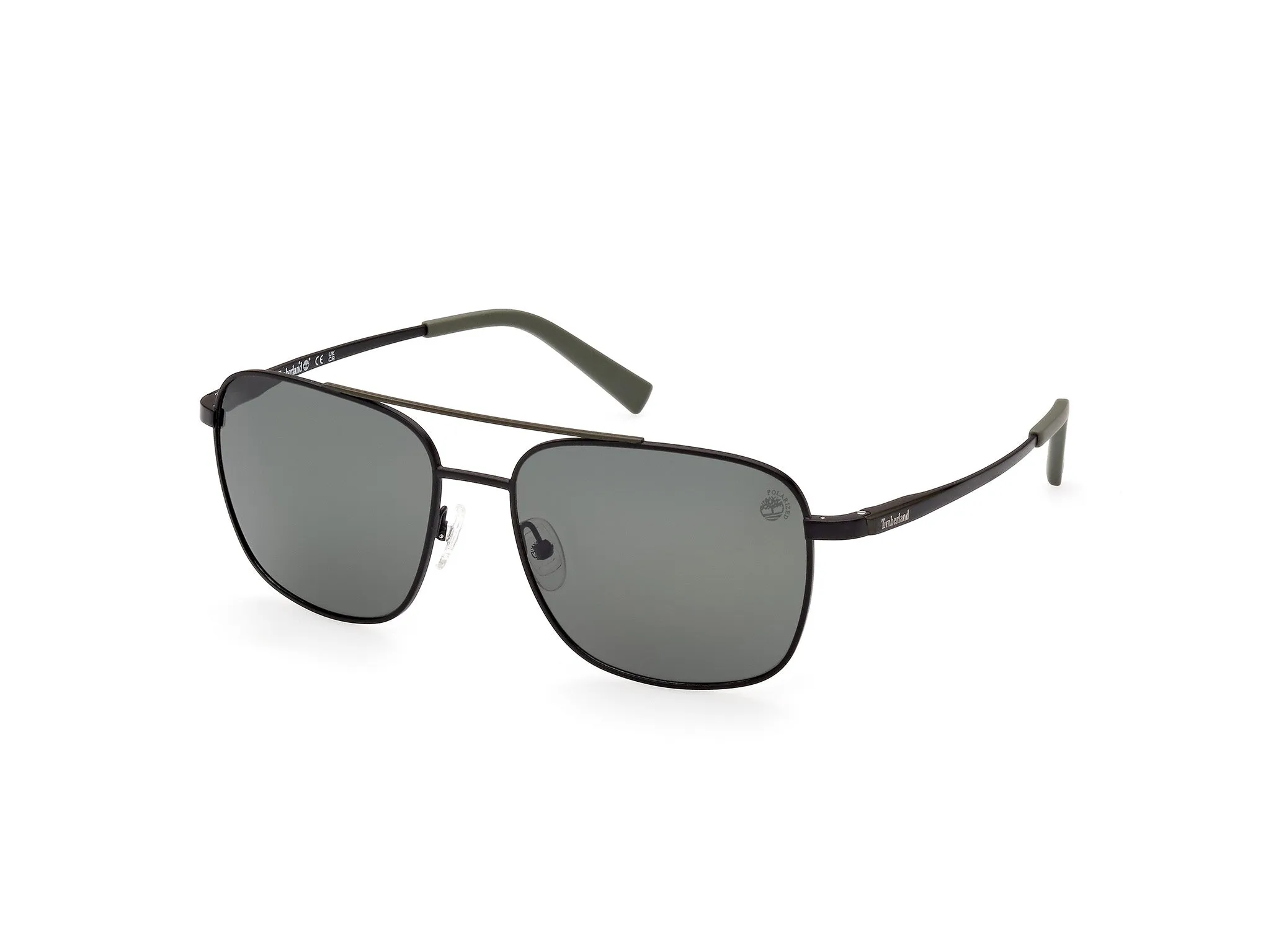 Timberland TB9303 02R Occhiali da sole Metallo Nero Verde Squadrata Polarizzata - immagine 1
