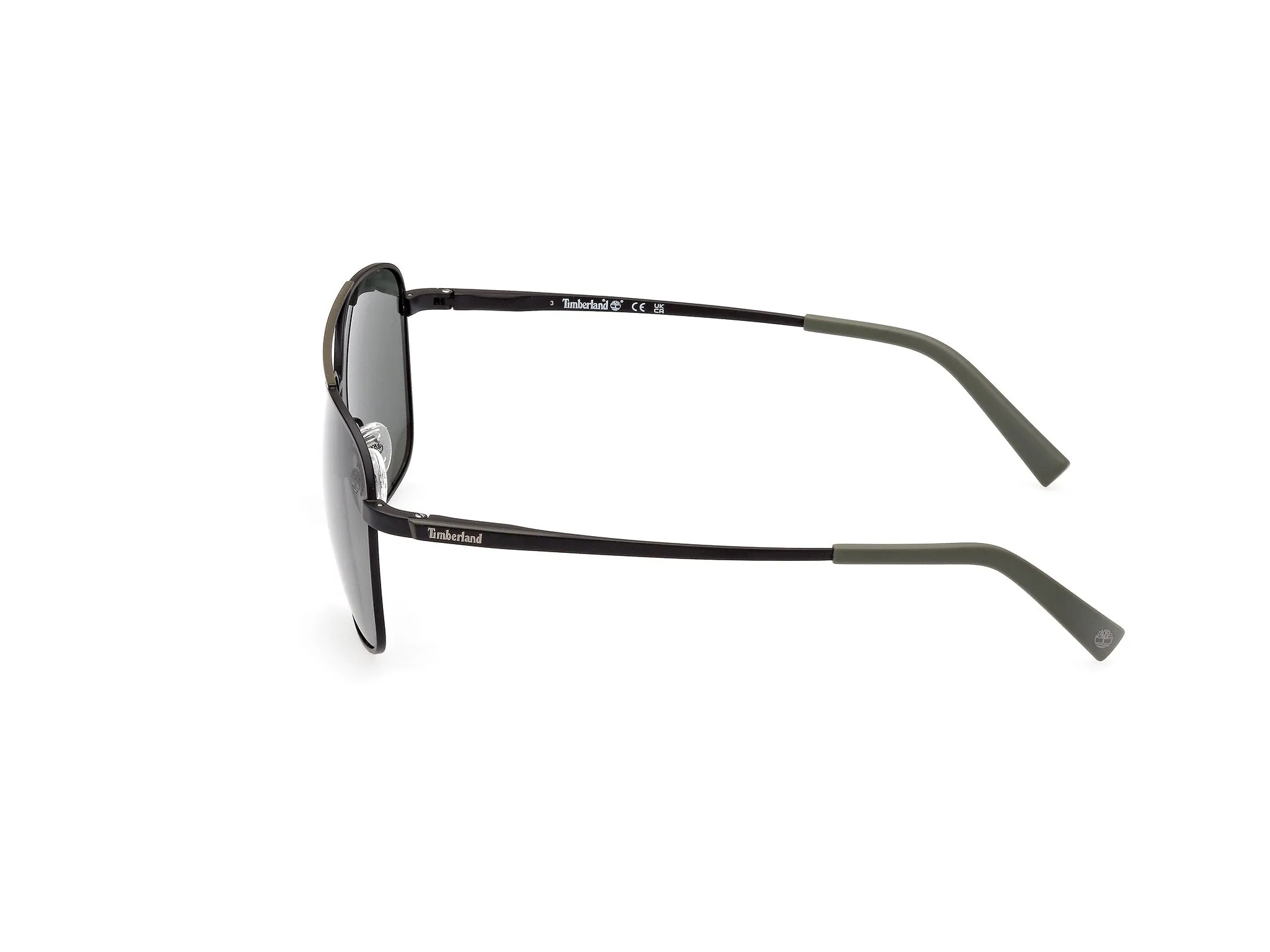 Timberland TB9303 02R Occhiali da sole Metallo Nero Verde Squadrata Polarizzata - immagine 3