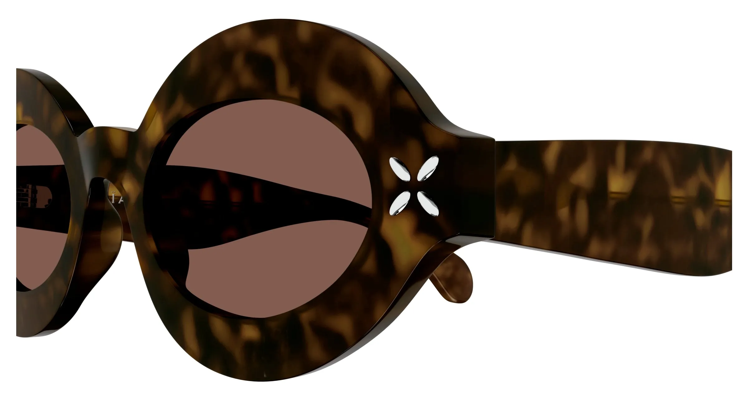AZZEDINE ALAÏA AA0059S 003 Occhiali da sole Acetato Havana Marrone Rotonda - immagine 3