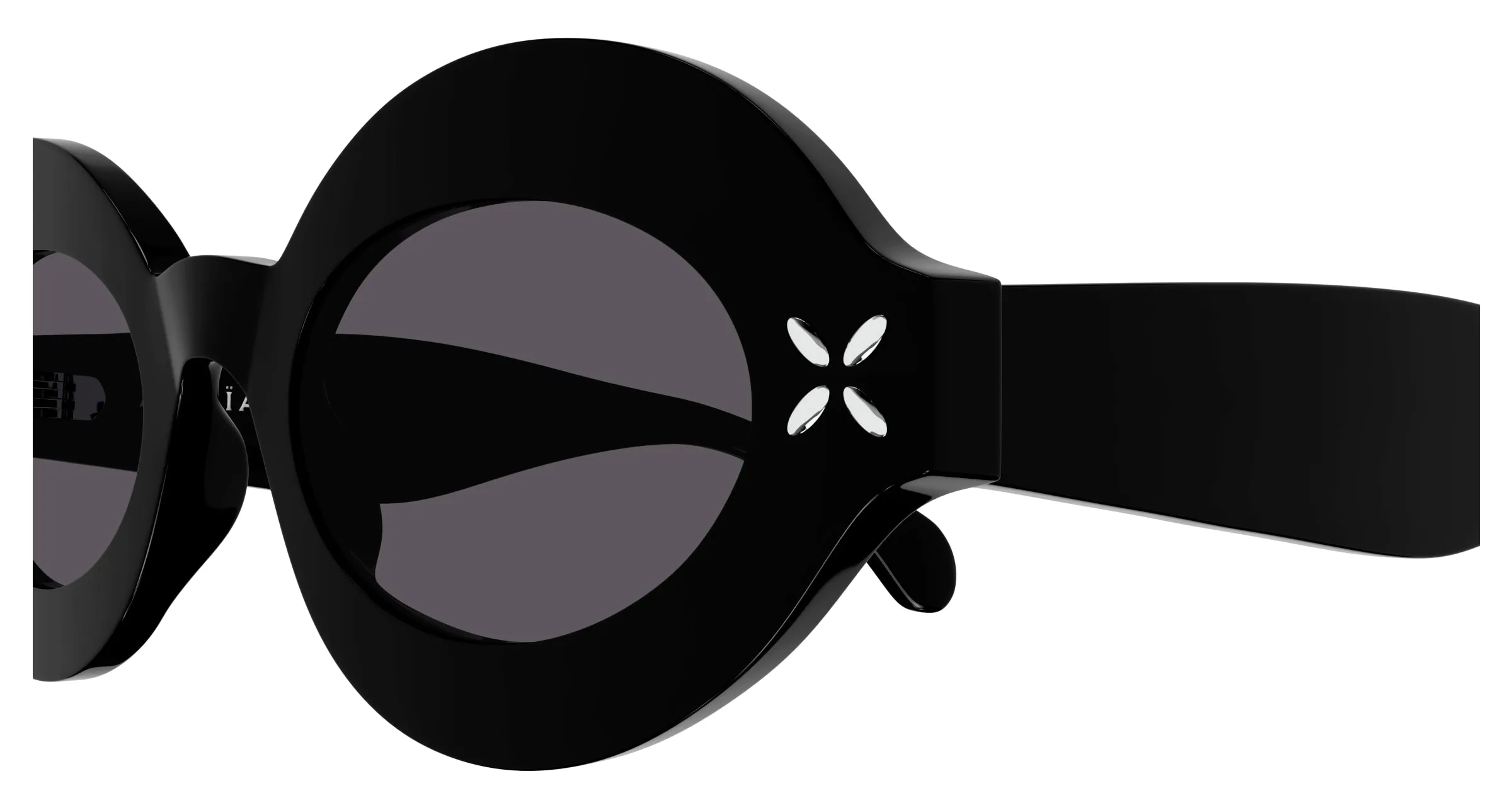 AZZEDINE ALAÏA AA0059S 001 Occhiali da sole Acetato Nero Grigio Rotonda - immagine 4