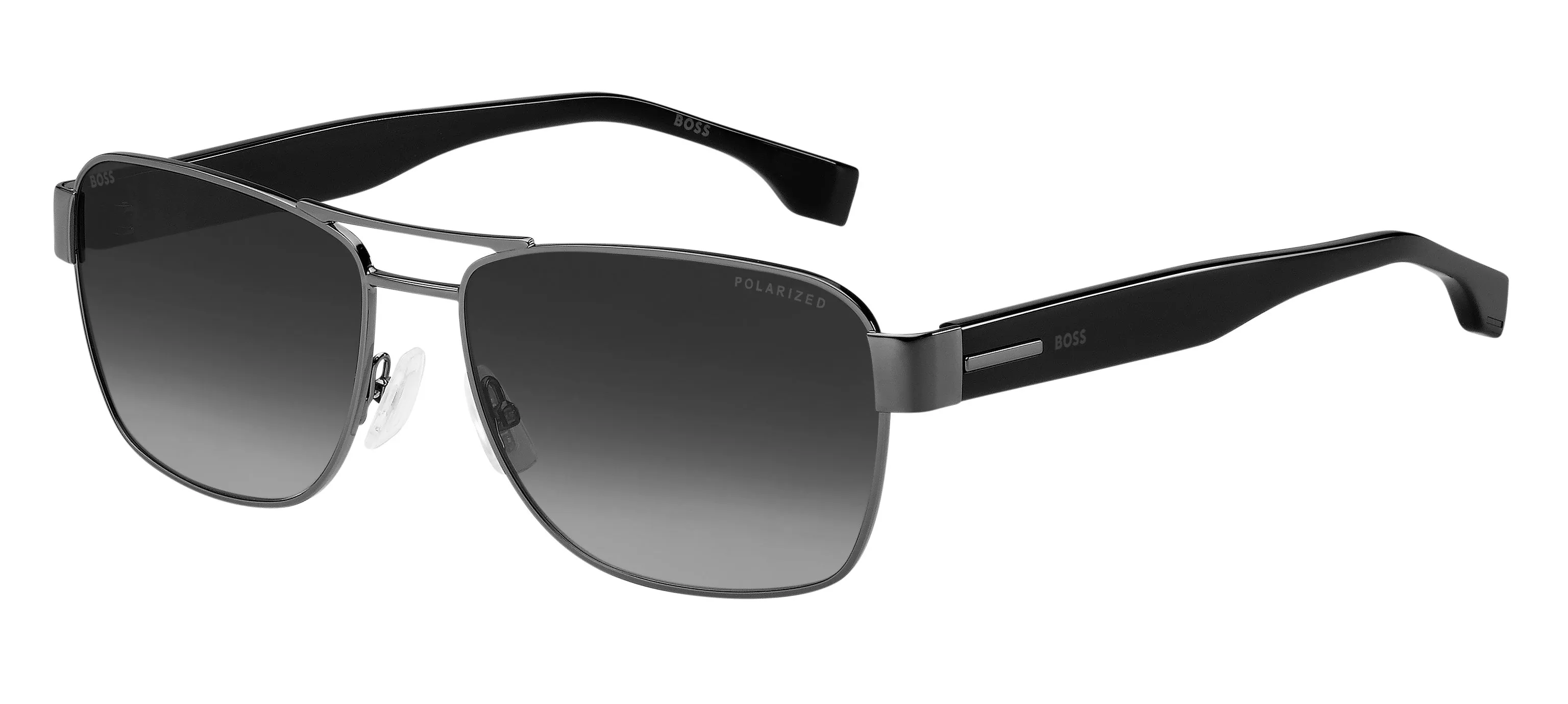 Hugo Boss BOSS 1441/S ANS/WJ Occhiali da sole Acciaio Canna di fucile Grigio Squadrata Polarizzata Sfumato - immagine 1