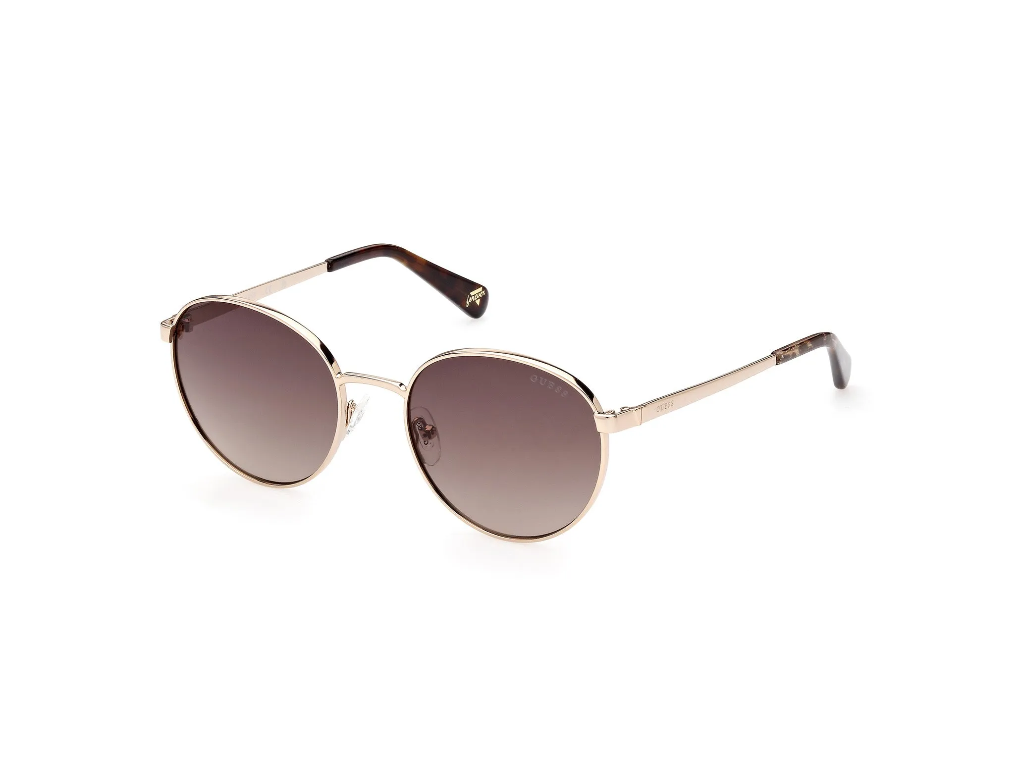 Guess GU5214 32F Occhiali da sole Metallo Oro Marrone Rotonda Normale Sfumato - immagine 1