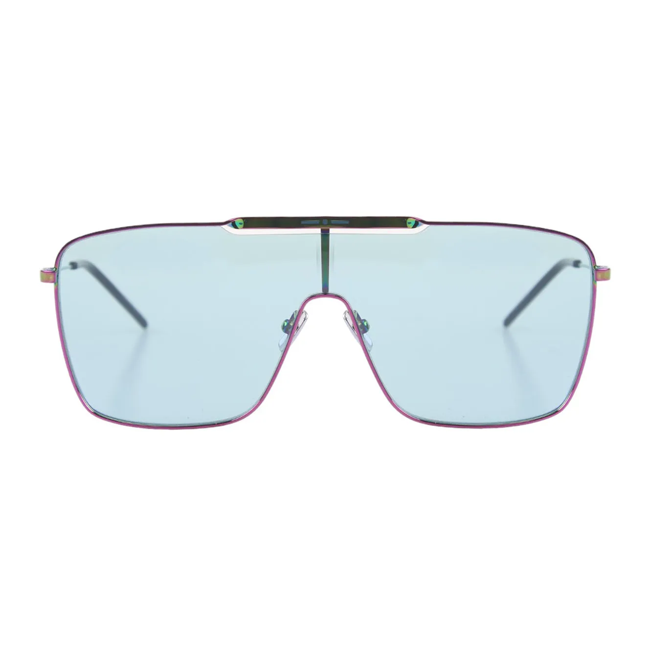 Italia Independent Unisex LOYD 0321 OLG.000 Occhiali da sole outlet Metallo Multi-colore Azzurro Maschera Normale - immagine 2