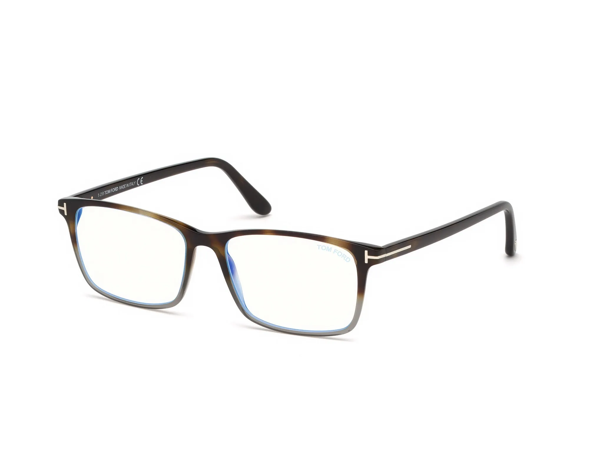 TOM FORD FT5584-B 56 Montature da vista Acetato Havana Squadrata Anti-luce blu - immagine 1