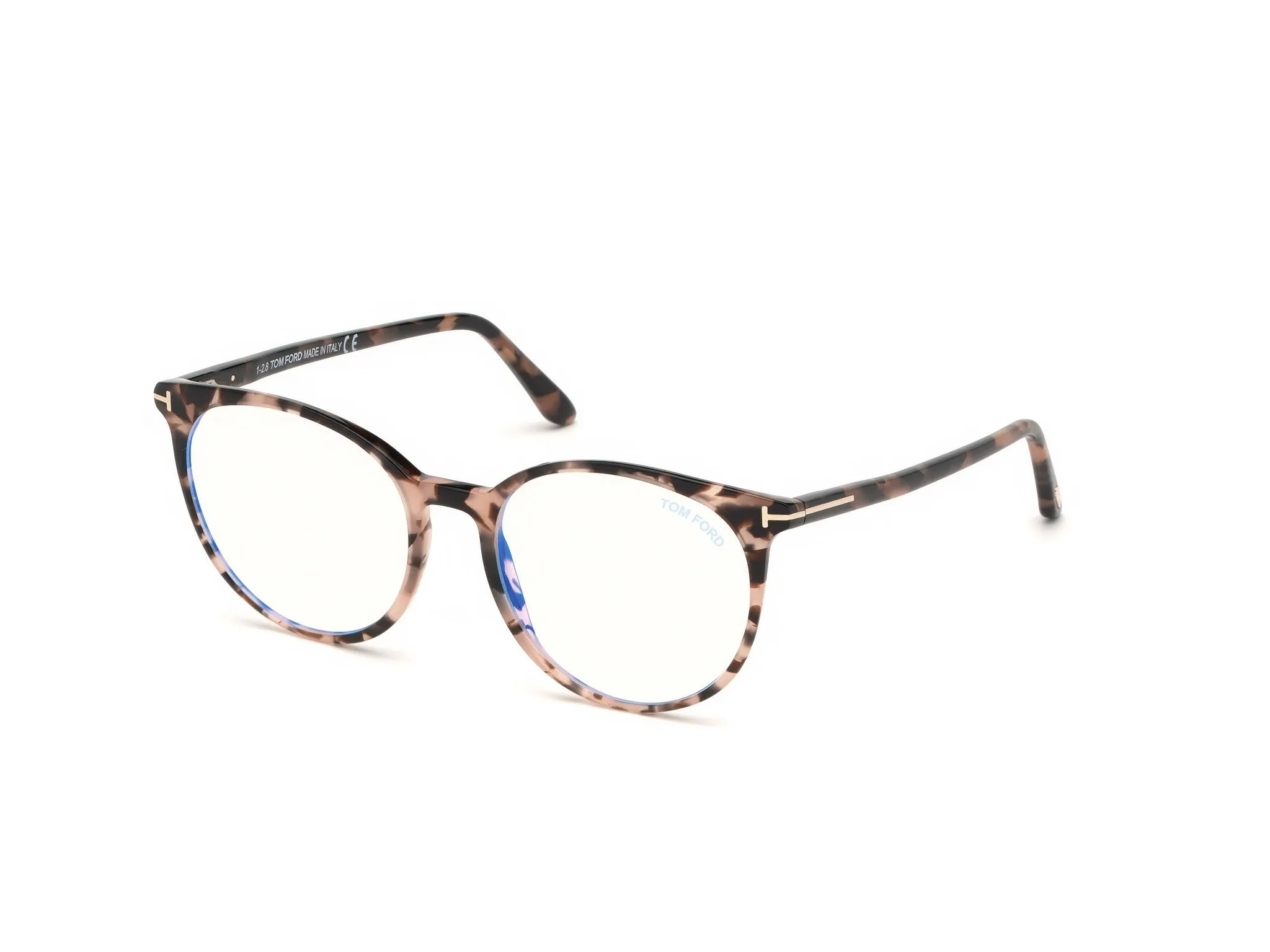 TOM FORD FT5575-B 54 Montature da vista Acetato Havana Rotonda Normale - immagine 1