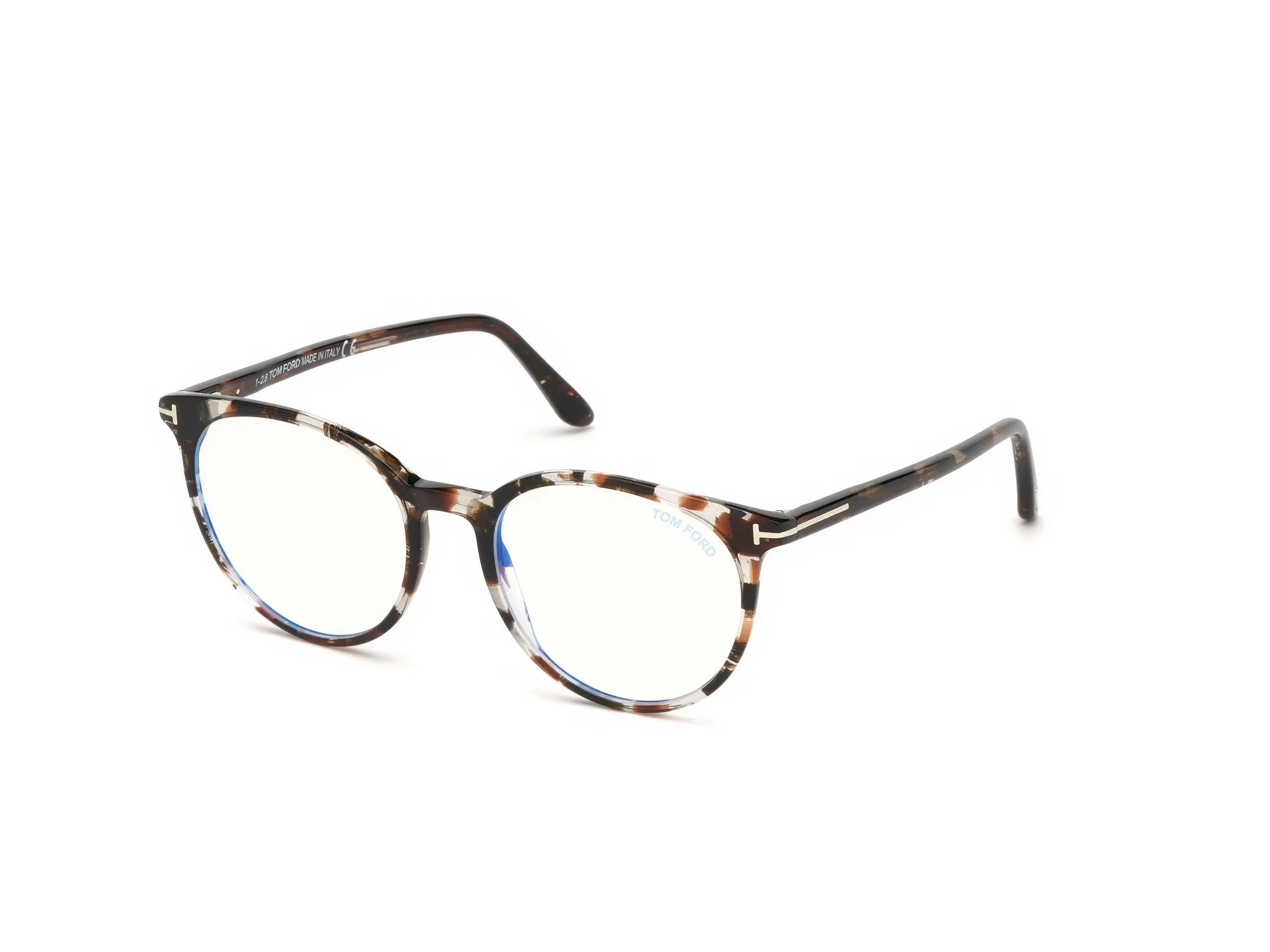 TOM FORD FT5575-B 55 Montature da vista Acetato Havana Rotonda Normale - immagine 1