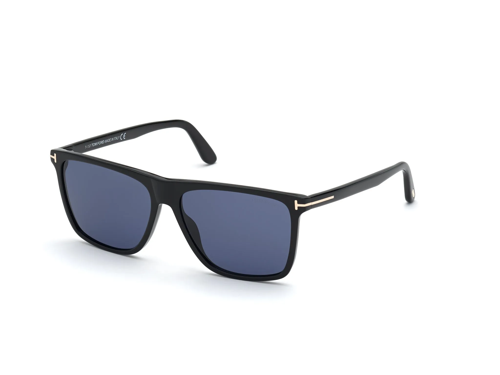 TOM FORD FT0832 Fletcher 01V Occhiali da sole Acetato Nero Blu Squadrata Normale - immagine 1