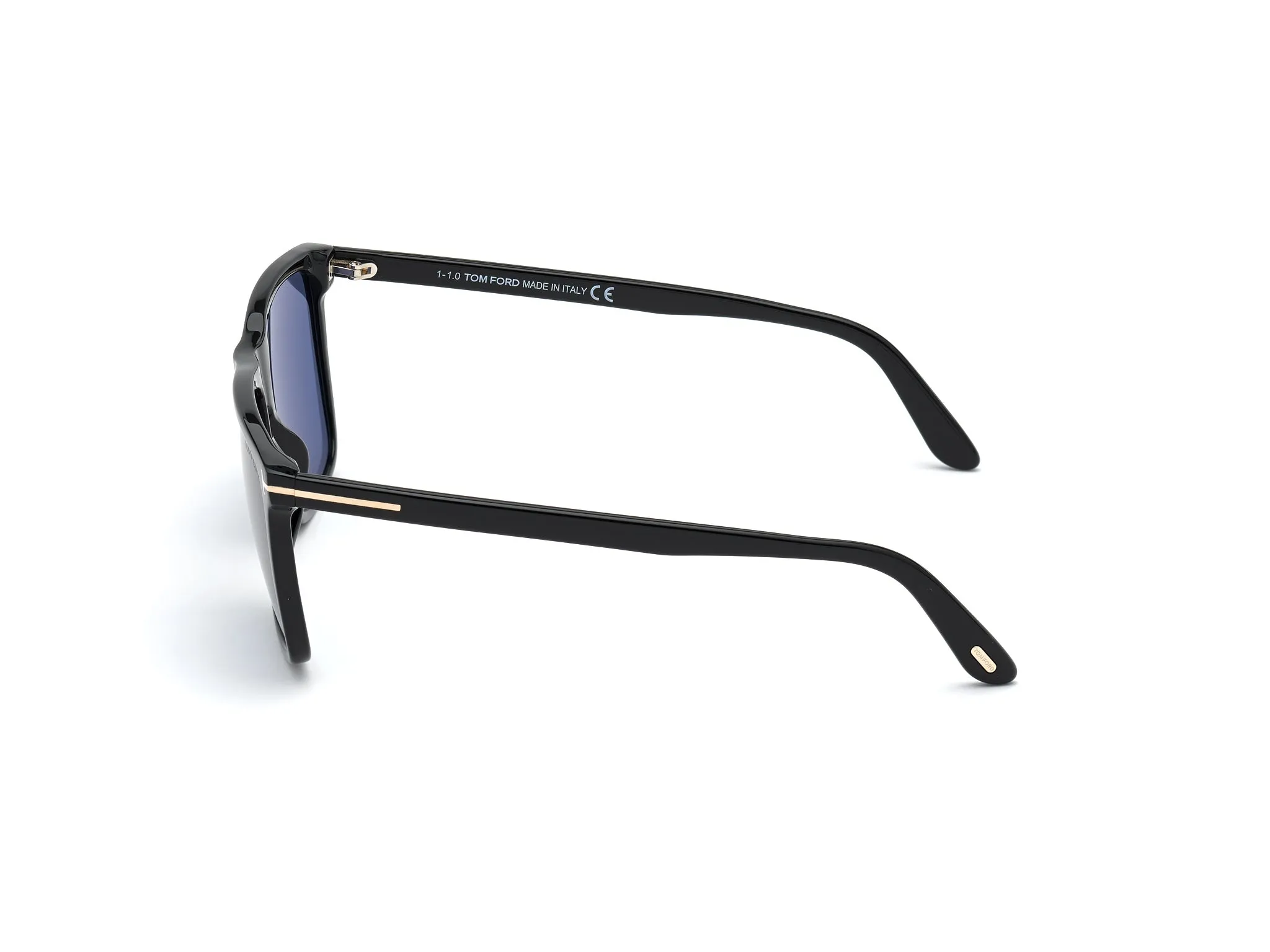 TOM FORD FT0832 Fletcher 01V Occhiali da sole Acetato Nero Blu Squadrata Normale - immagine 3