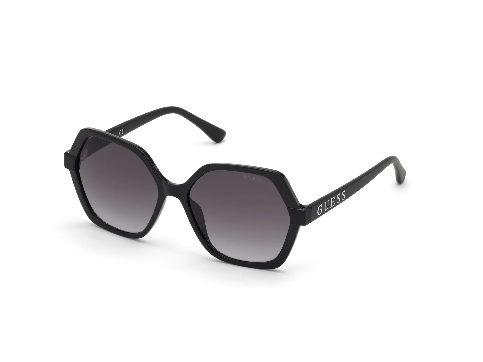 Guess GU7698 01B Occhiali da sole Iniettato Nero Fumo Geometrica Normale Sfumato - immagine 1