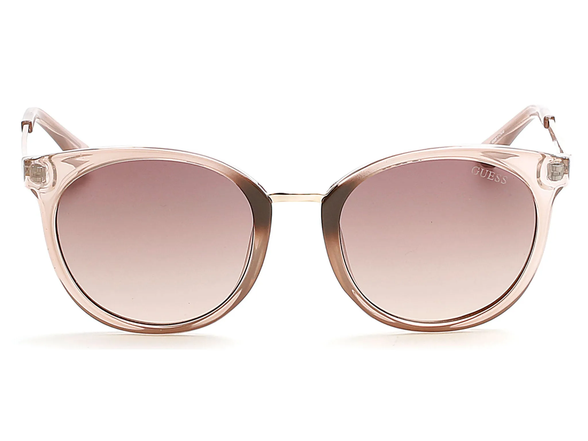 Guess GU7459 57F Occhiali da sole Iniettato Beige Marrone Rotonda Normale Sfumato - immagine 1