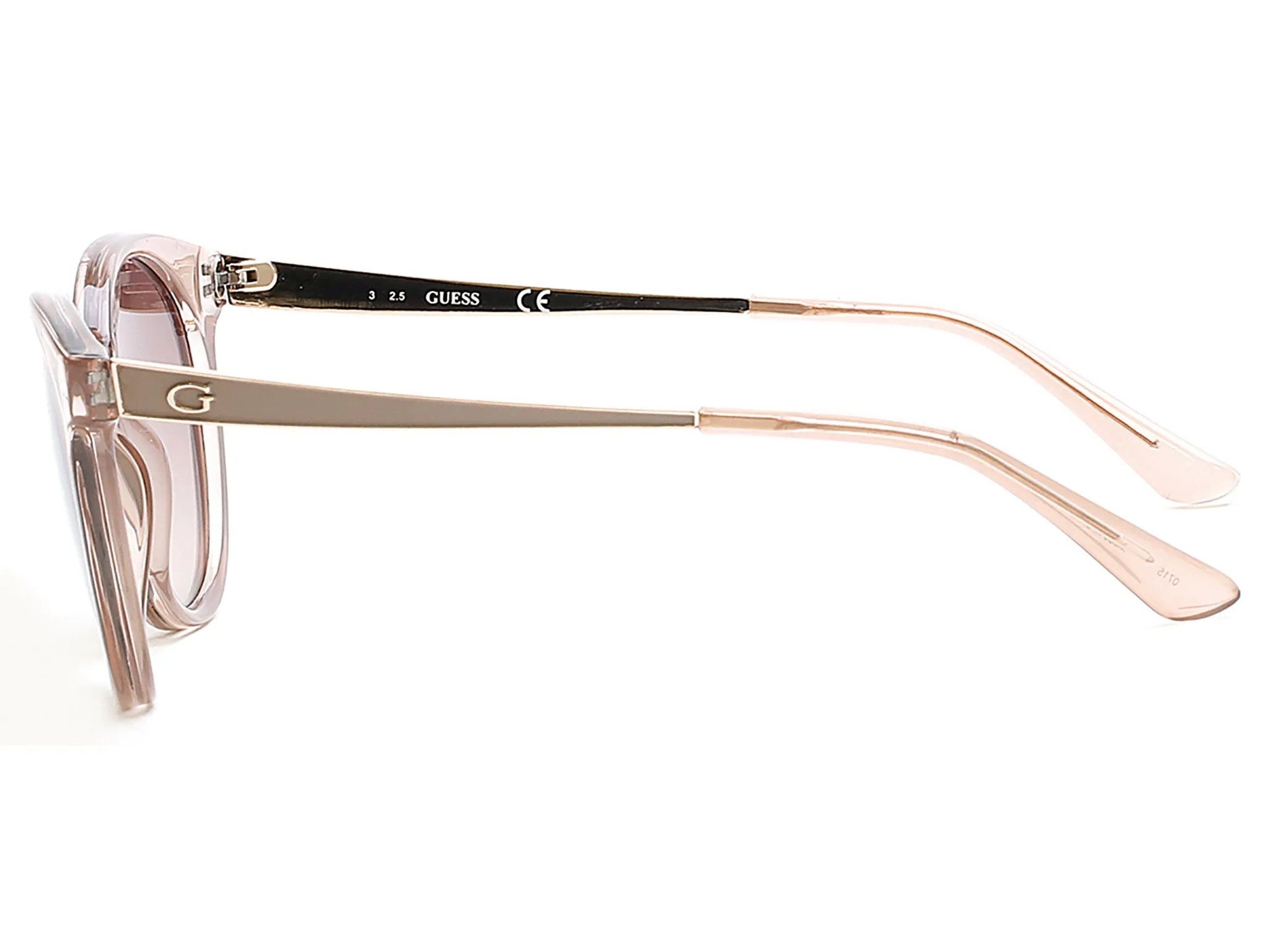 Guess GU7459 57F Occhiali da sole Iniettato Beige Marrone Rotonda Normale Sfumato - immagine 2
