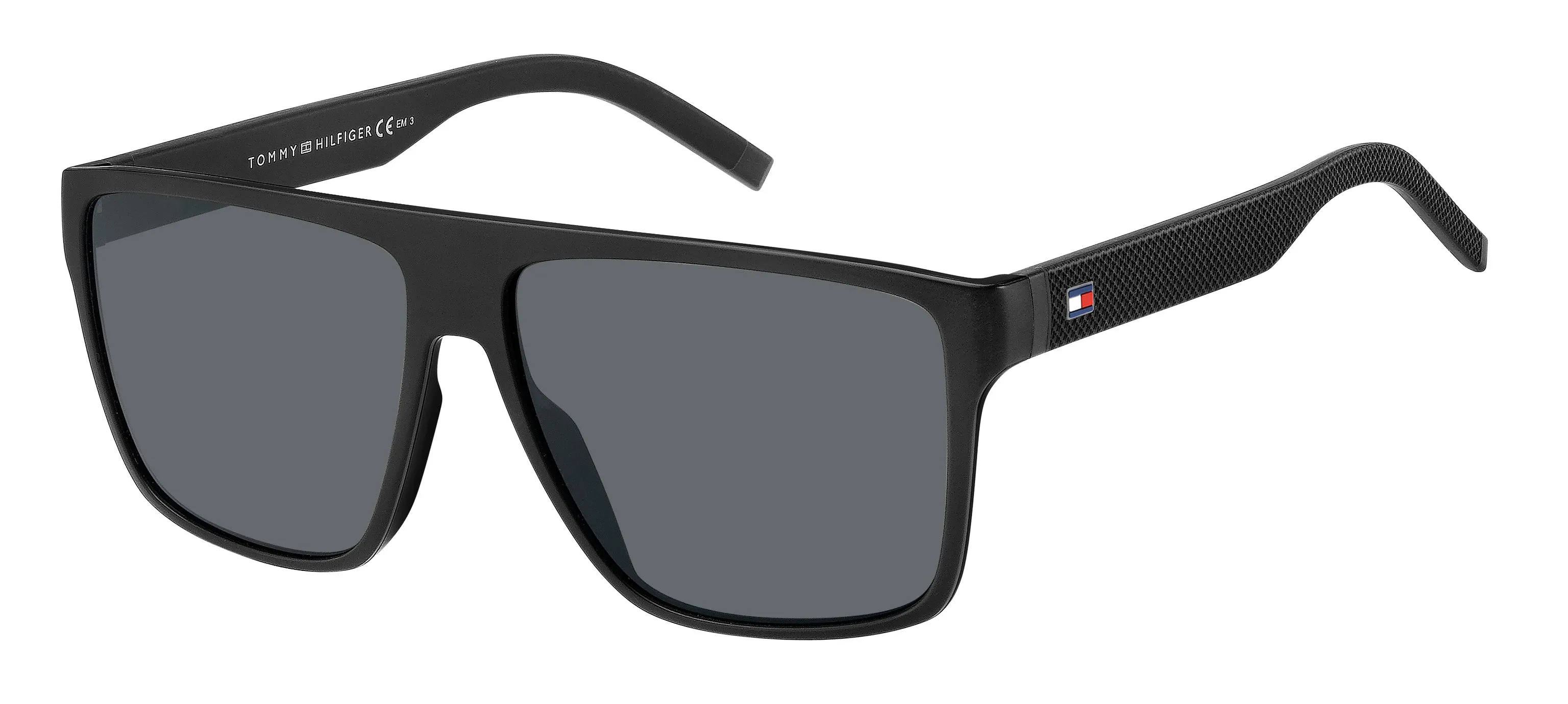 Tommy Hilfiger TH 1717/S 003/IR Occhiali da sole Plastica Nero-opaco Grigio Squadrata - immagine 1