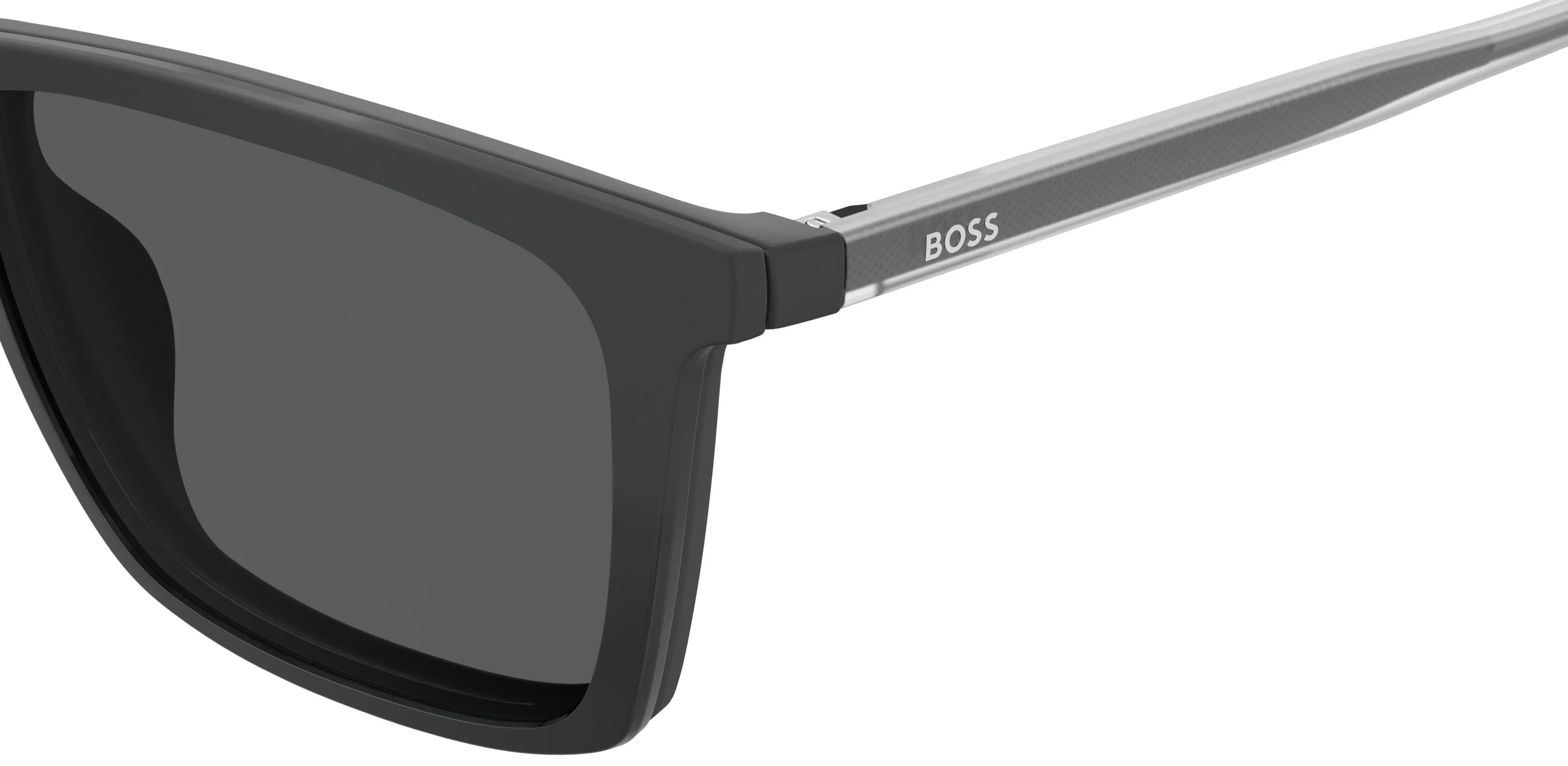 Hugo Boss BOSS 1151/CS 003/IR Occhiali da sole Plastica Nero-opaco Grigio Squadrata Clip-on - immagine 3