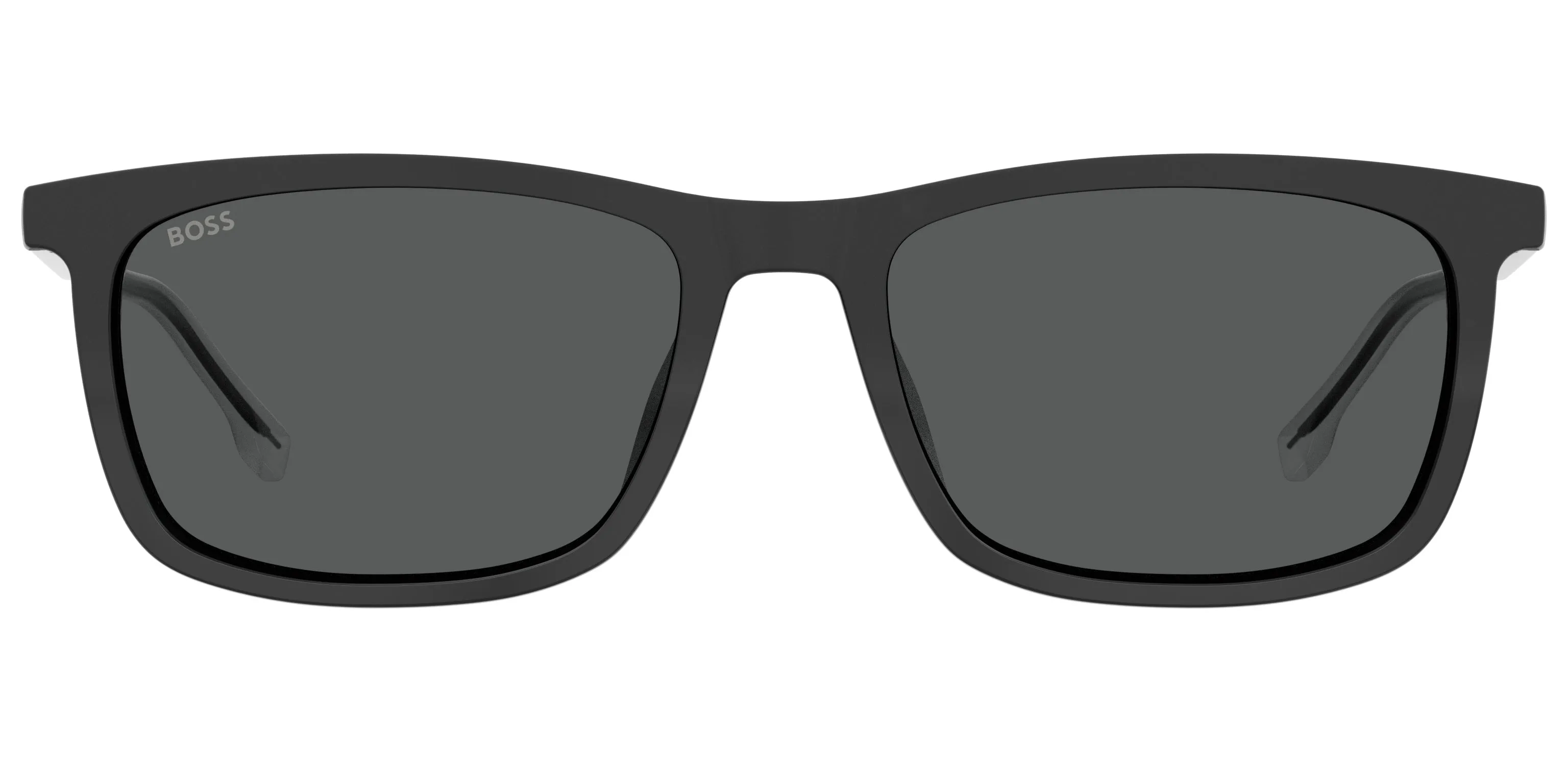 Hugo Boss BOSS 1150/CS 003/IR Occhiali da sole Plastica Nero-opaco Grigio Squadrata Clip-on - immagine 2
