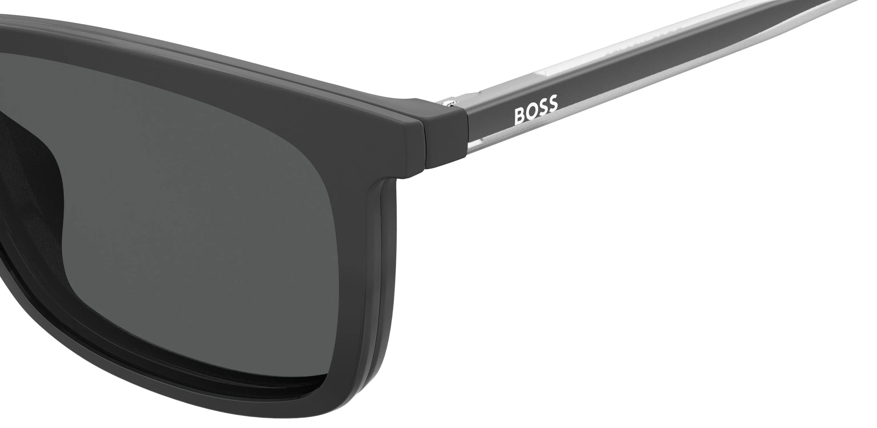 Hugo Boss BOSS 1150/CS 003/IR Occhiali da sole Plastica Nero-opaco Grigio Squadrata Clip-on - immagine 4