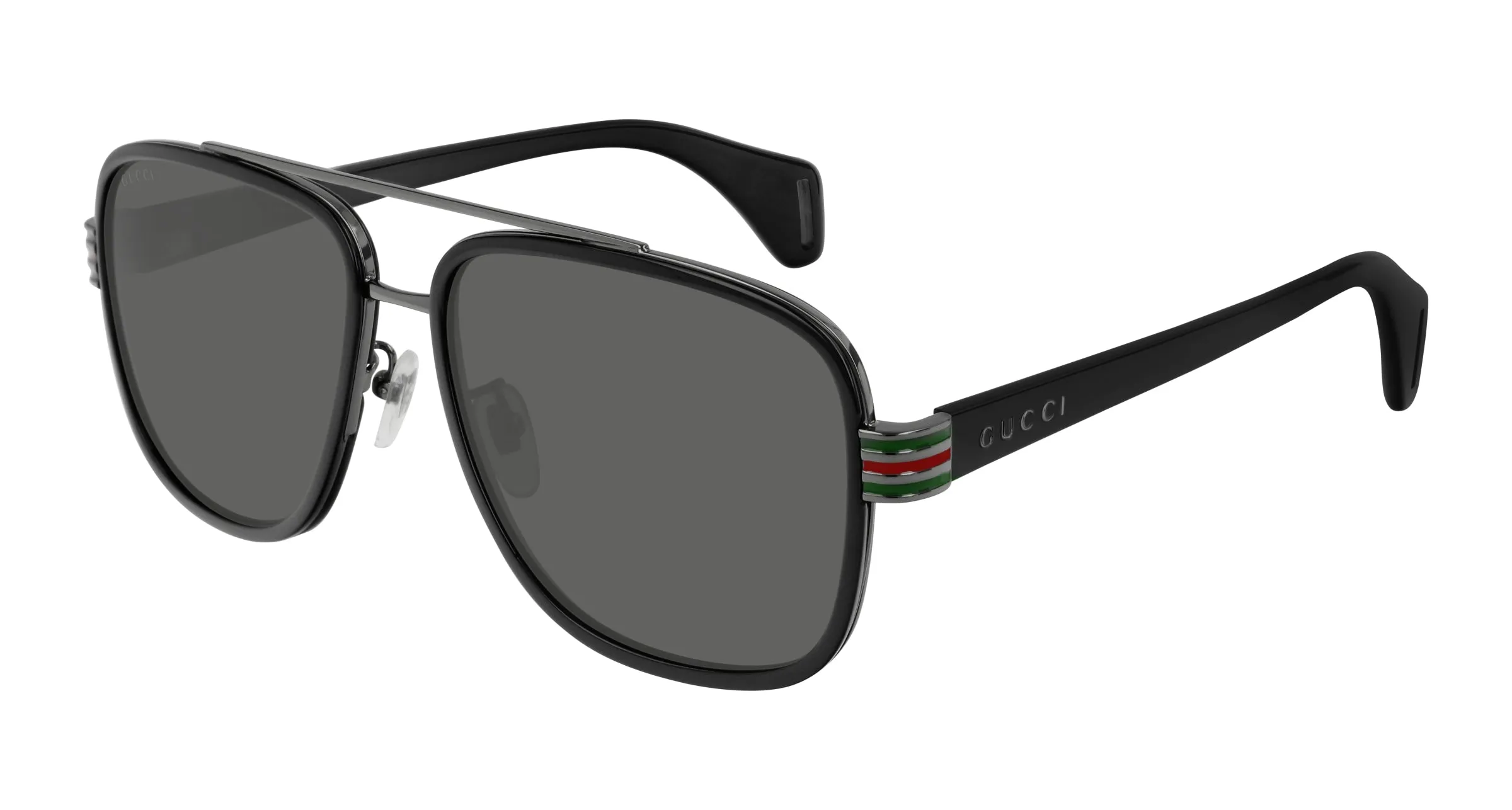 Gucci GG0448S 001 Occhiali da sole Nero Grigio Pilot - immagine 1