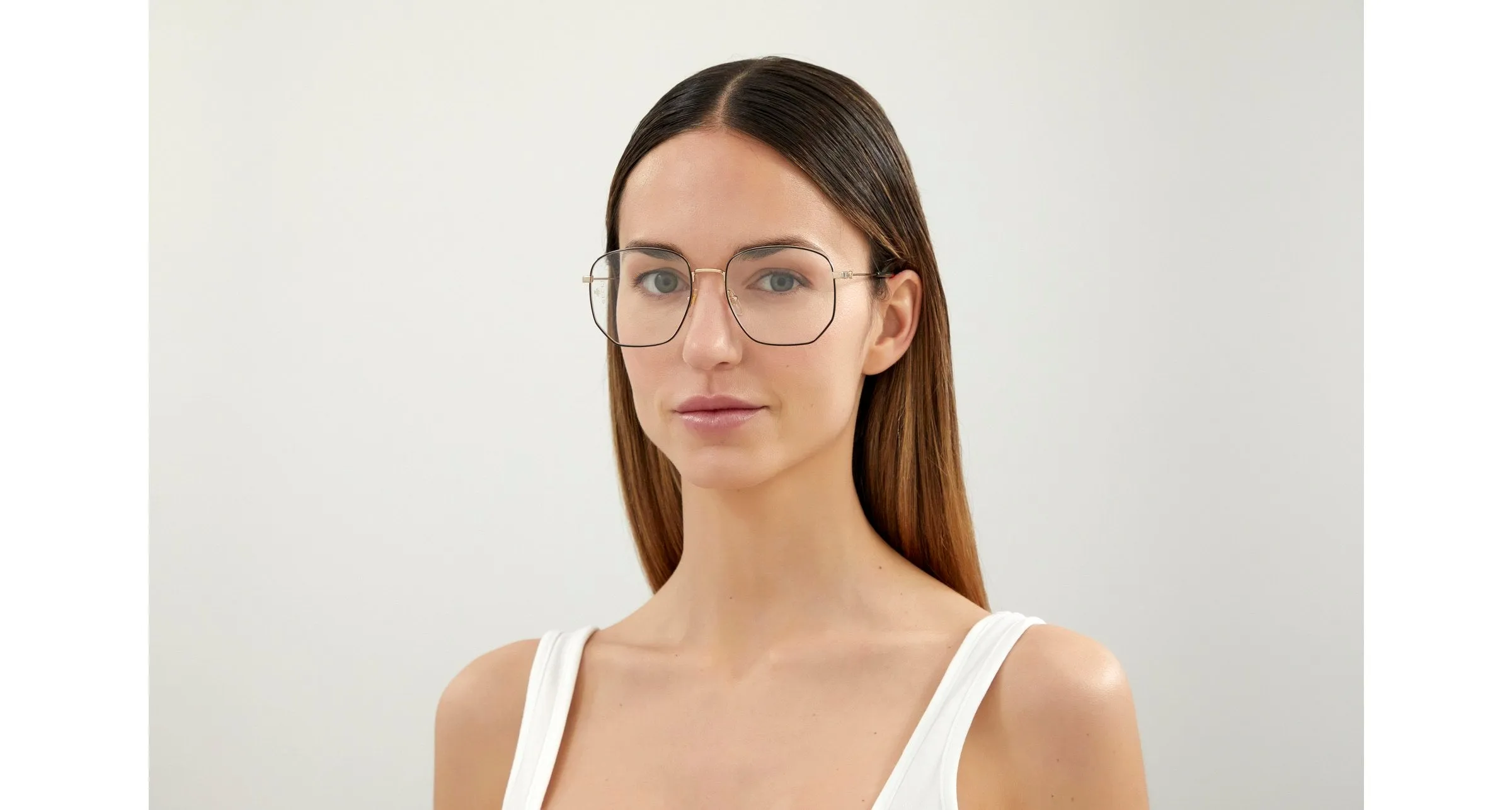 Gucci GG0396O 001 Montature da vista Metallo Oro Trasparente Squadrata - immagine 3