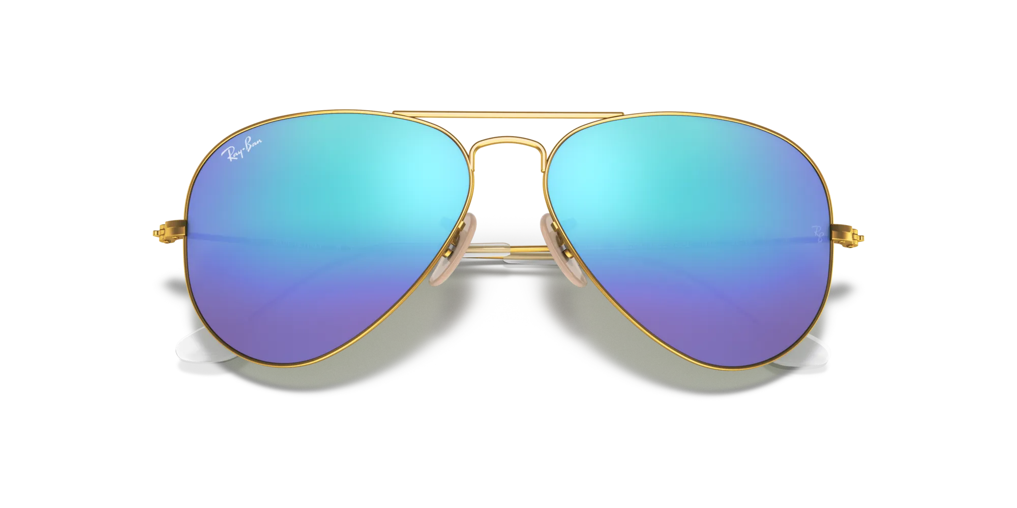 Ray - Ban RB3025 AVIATOR 112/17 Occhiali da sole Metallo Oro Blu Pilot Normale - immagine 2
