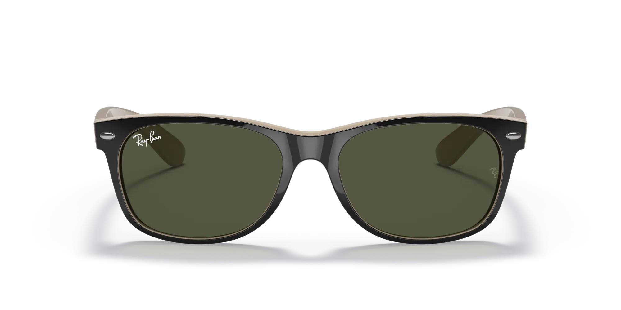 Ray - Ban RB2132 NEW WAYFARER 875 Occhiali da sole Iniettato Nero Verde G15 Squadrata Normale - immagine 3