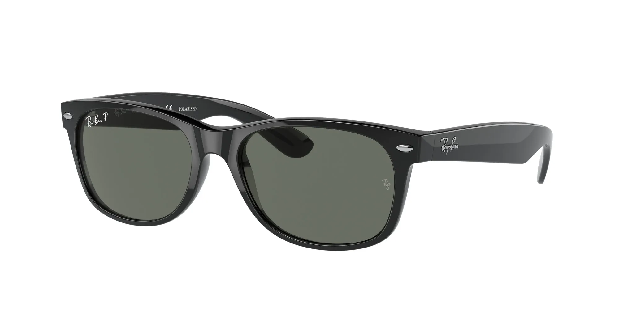 Ray - Ban RB2132 NEW WAYFARER 901/58 Occhiali da sole Iniettato Nero Verde Squadrata Polarizzata - immagine 1
