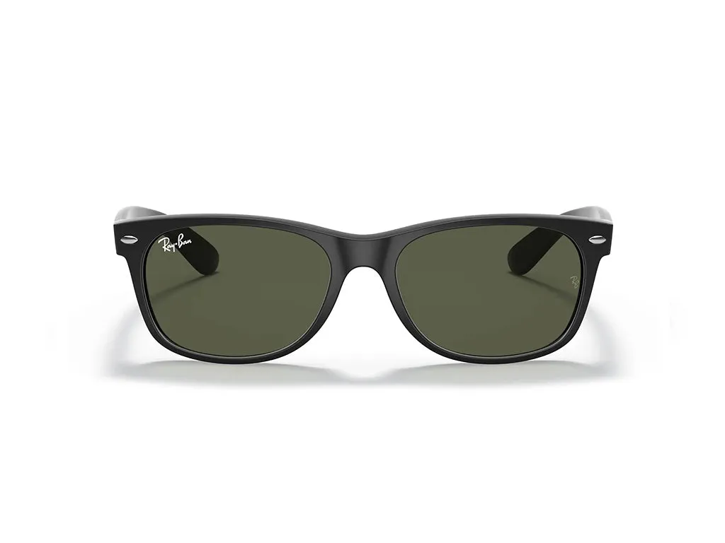 Ray - Ban RB2132 NEW WAYFARER 622 Occhiali da sole Iniettato Nero Verde G15 Squadrata Normale - immagine 2