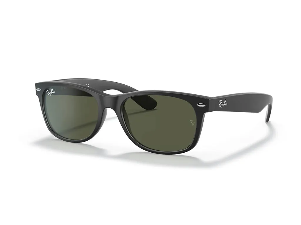 Ray - Ban RB2132 NEW WAYFARER 622 Occhiali da sole Iniettato Nero Verde G15 Squadrata Normale - immagine 1