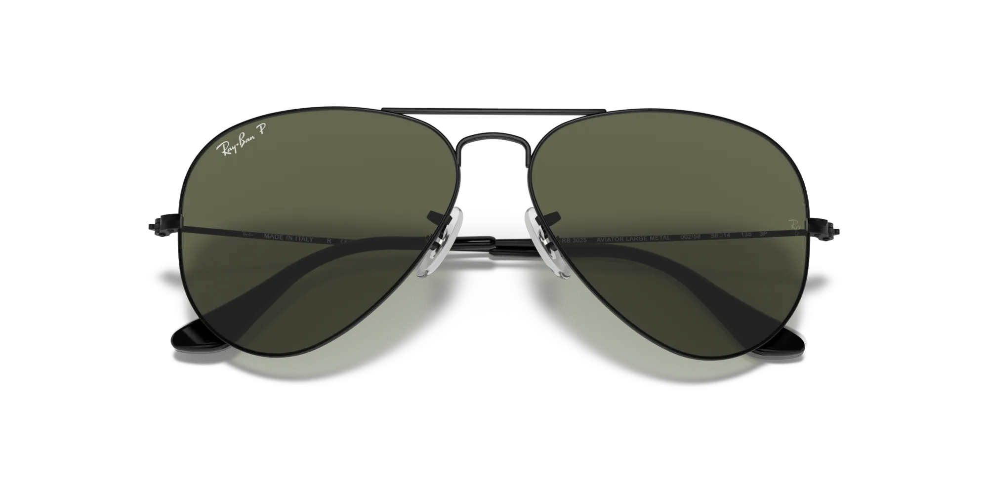 Ray - Ban RB3025 AVIATOR 002/58 Occhiali da sole Metallo Nero Verde G15 Pilot Polarizzata - immagine 2