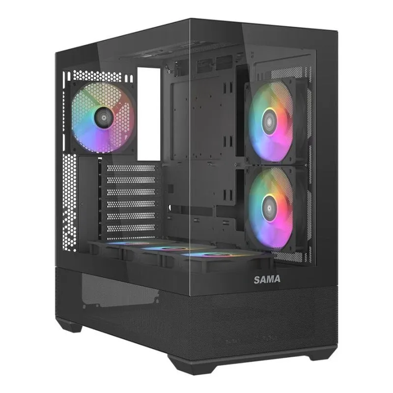Case PC SAMA Gears V40 Midi Tower Nera ATX/mATX/ITX Vetro Temperato - immagine 1