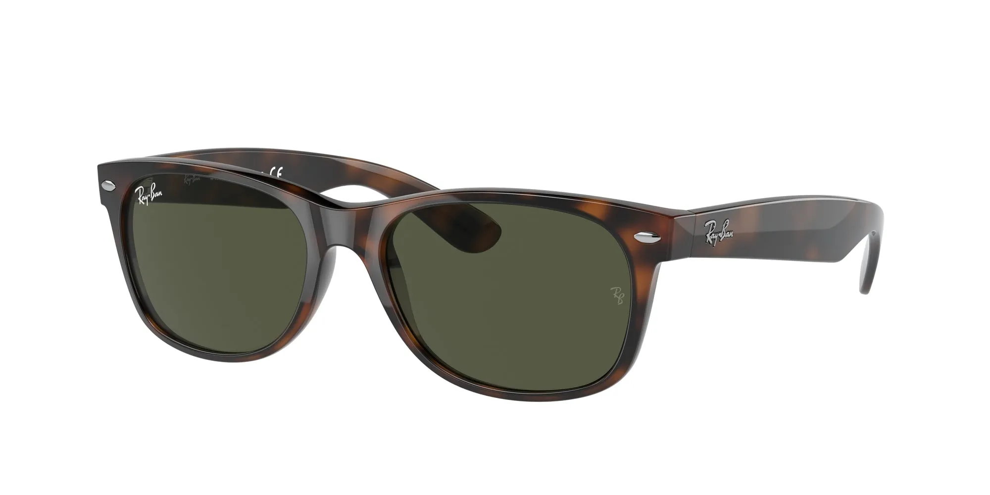 Ray - Ban RB2132 NEW WAYFARER 902 Occhiali da sole Iniettato Tartaruga Verde G15 Squadrata Normale - immagine 1