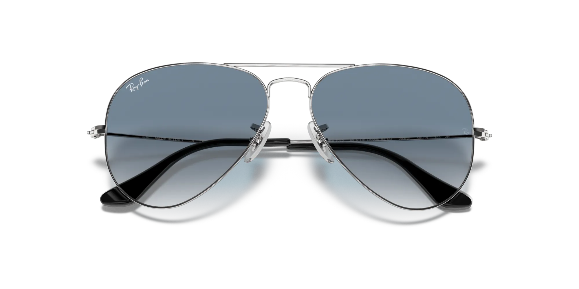Ray - Ban RB3025 AVIATOR 003/3F Occhiali da sole Metallo Argento Blu Pilot Normale Sfumato - immagine 2