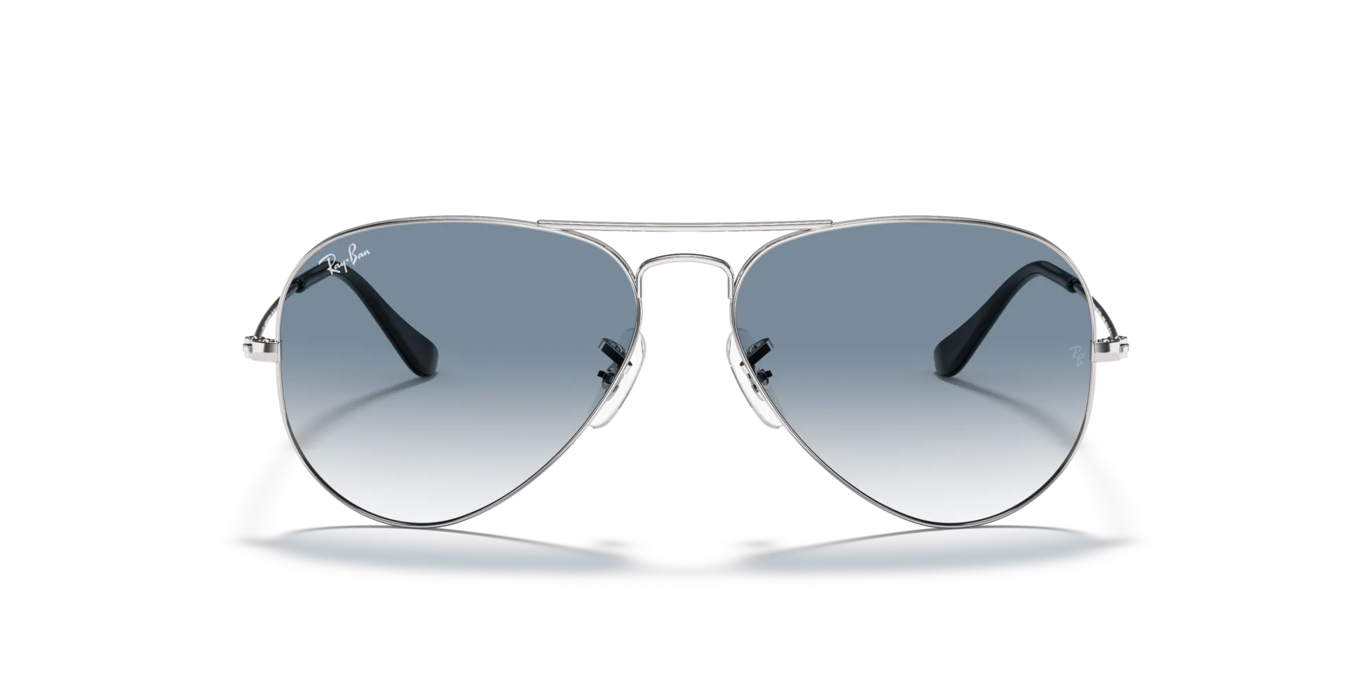 Ray - Ban RB3025 AVIATOR 003/3F Occhiali da sole Metallo Argento Blu Pilot Normale Sfumato - immagine 3