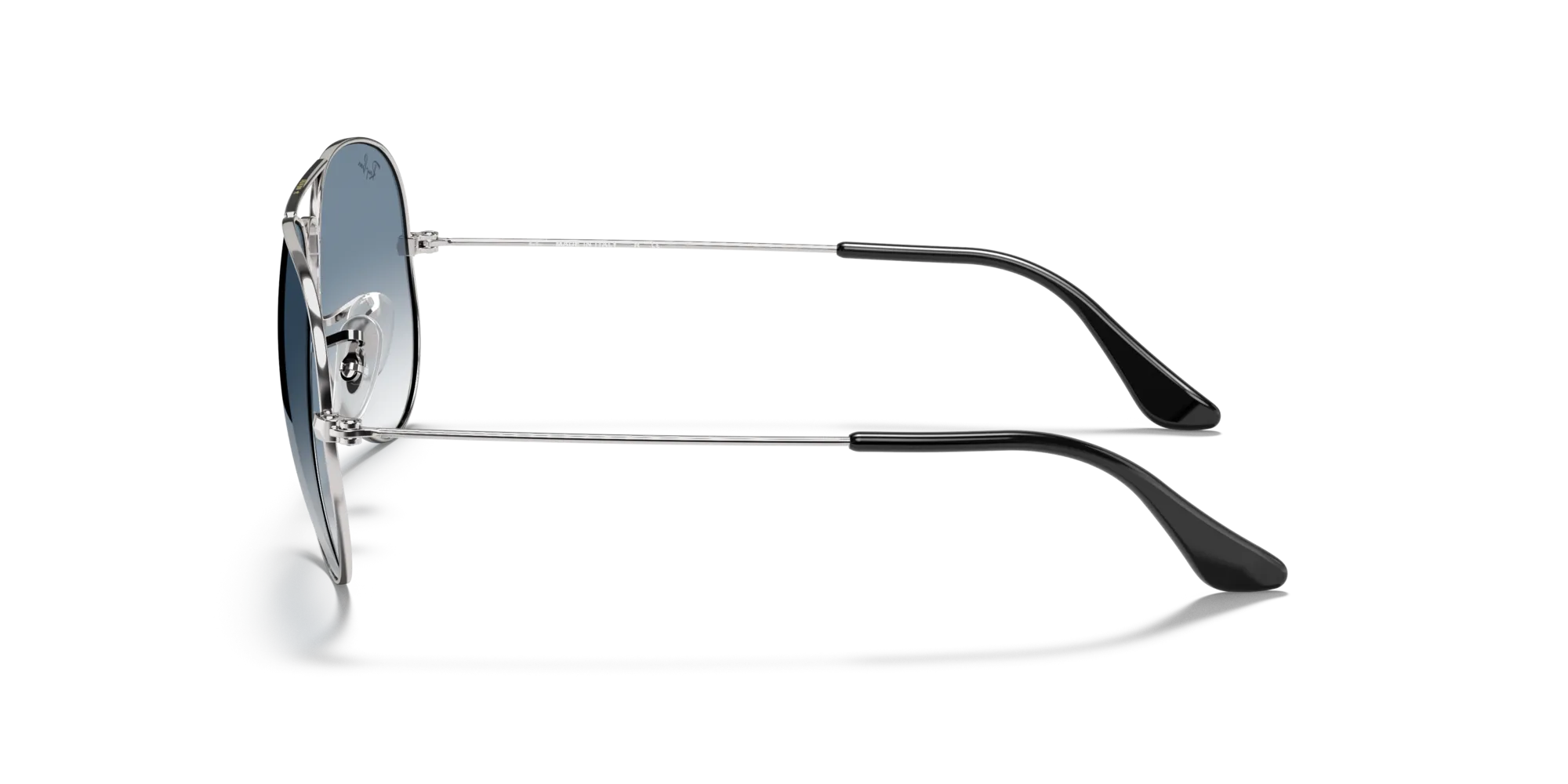 Ray - Ban RB3025 AVIATOR 003/3F Occhiali da sole Metallo Argento Blu Pilot Normale Sfumato - immagine 4