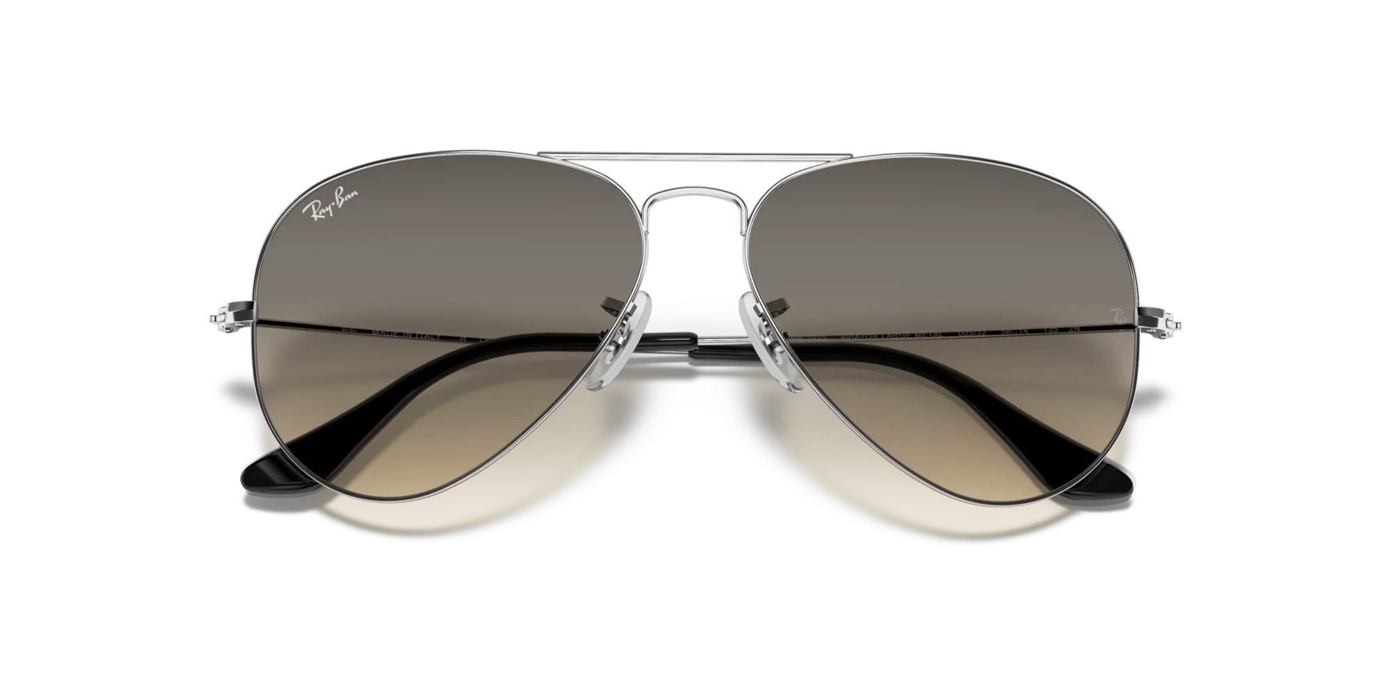 Ray - Ban RB3025 AVIATOR 003/32 Occhiali da sole Metallo Argento Grigio Pilot Normale Sfumato - immagine 2