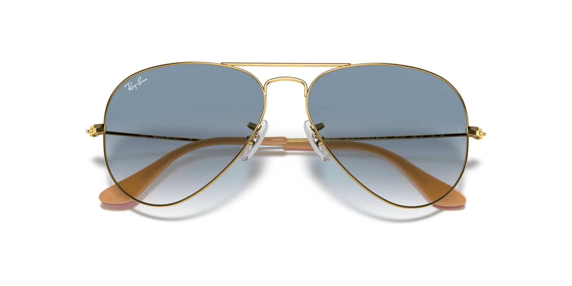 Ray - Ban RB3025 AVIATOR 001/3F Occhiali da sole Metallo Oro Blu Pilot Normale - immagine 2