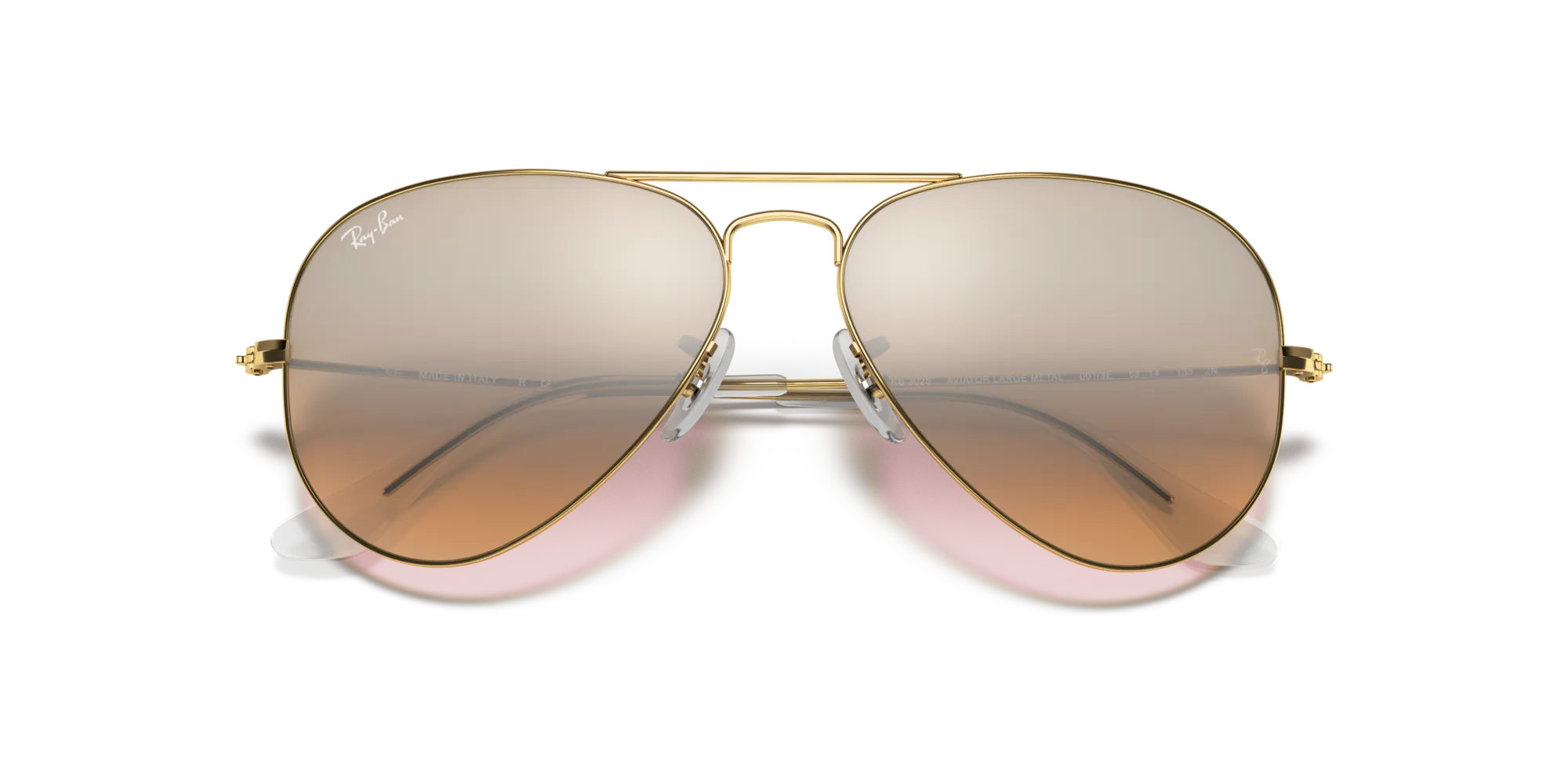 Ray - Ban RB3025 AVIATOR 001/3E Occhiali da sole Metallo Oro Rosa Pilot Normale - immagine 2