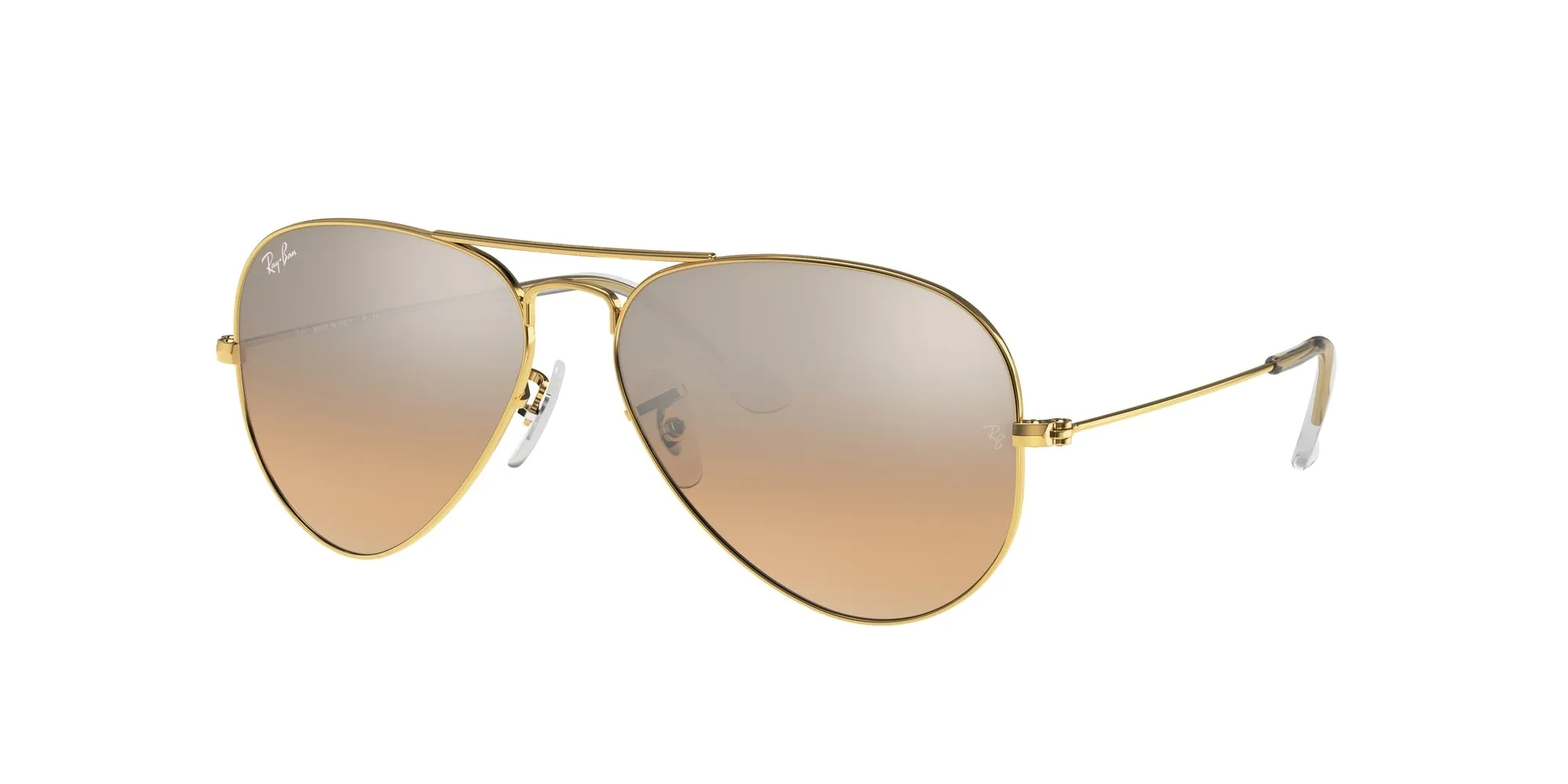 Ray - Ban RB3025 AVIATOR 001/3E Occhiali da sole Metallo Oro Rosa Pilot Normale - immagine 1