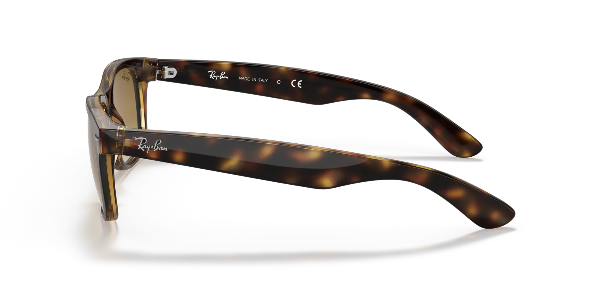 Ray - Ban RB2132 NEW WAYFARER 710/51 Occhiali da sole Iniettato Tartaruga Squadrata Normale Sfumato - immagine 4