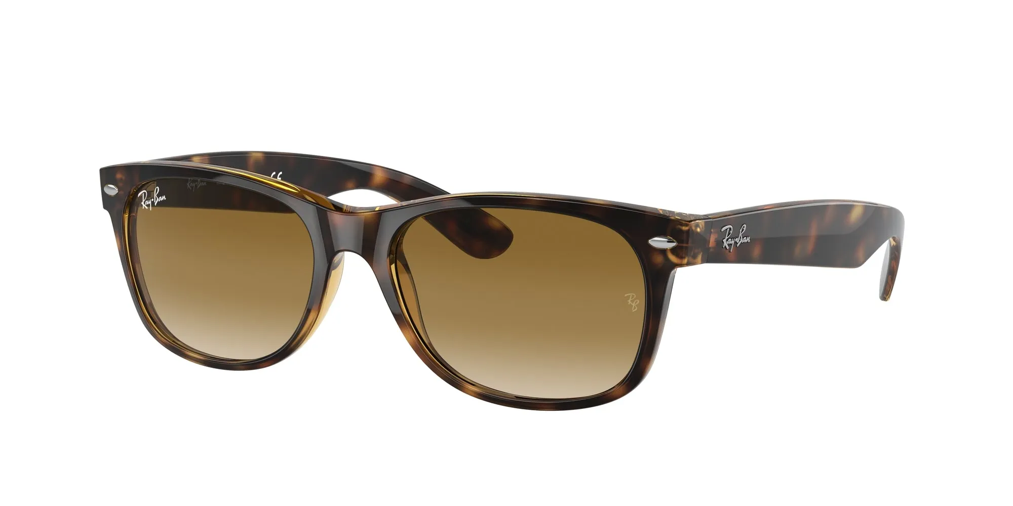 Ray - Ban RB2132 NEW WAYFARER 710/51 Occhiali da sole Iniettato Tartaruga Squadrata Normale Sfumato - immagine 1