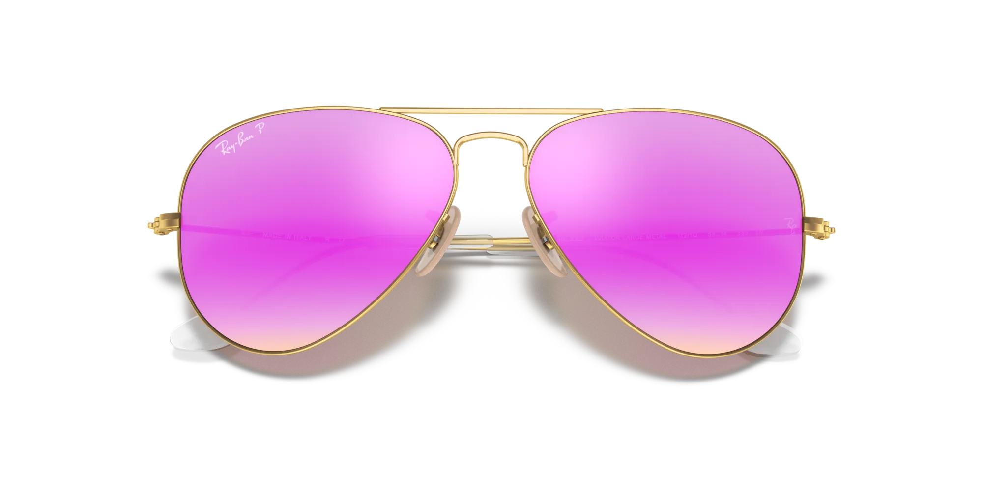 Ray - Ban RB3025 AVIATOR 112/1Q Occhiali da sole Metallo Oro Viola Pilot Polarizzata - immagine 2