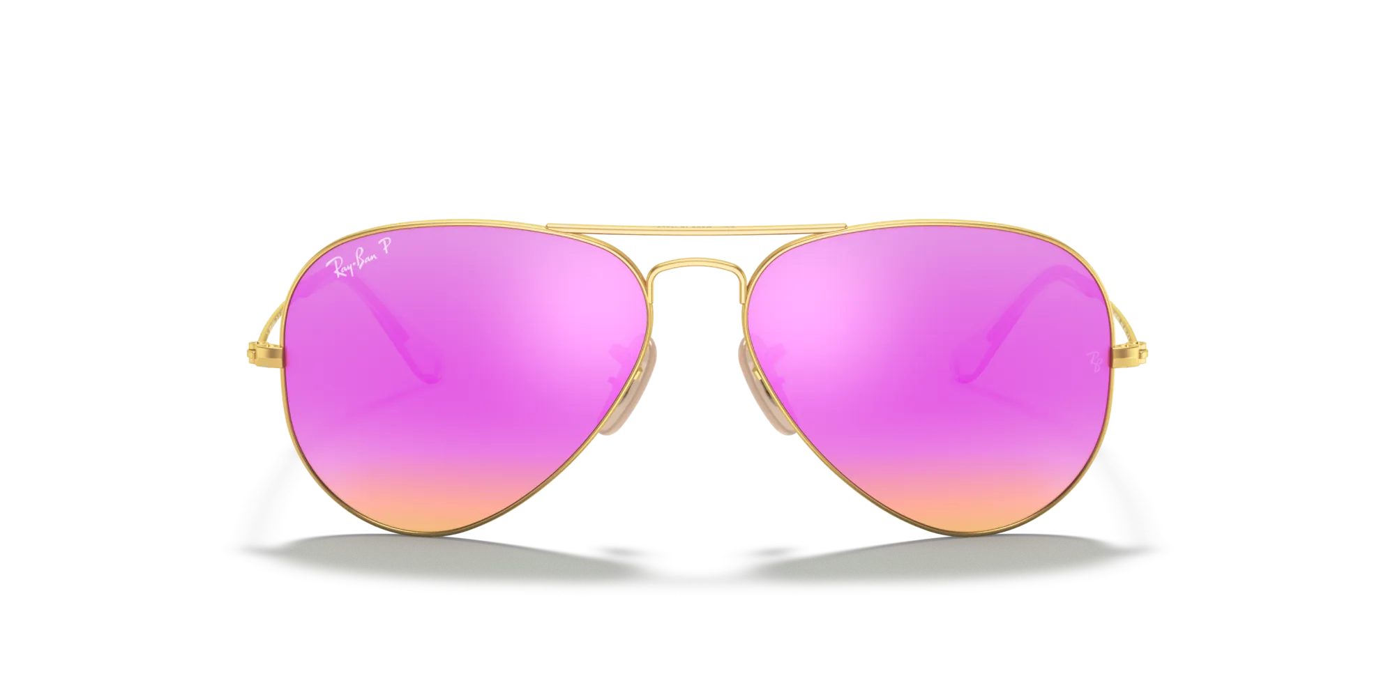 Ray - Ban RB3025 AVIATOR 112/1Q Occhiali da sole Metallo Oro Viola Pilot Polarizzata - immagine 3
