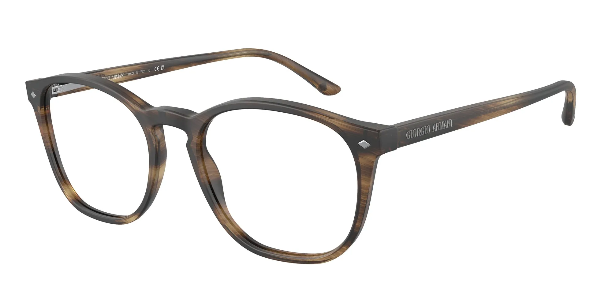 Giorgio Armani AR7074 5405 STRIPED MATTE DARK BROWN Montature da vista Plastica Marrone Pantos - immagine 1