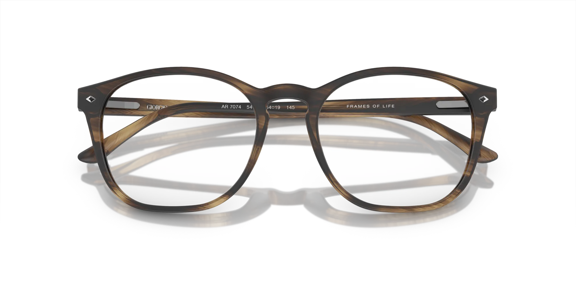 Giorgio Armani AR7074 5405 STRIPED MATTE DARK BROWN Montature da vista Plastica Marrone Pantos - immagine 2
