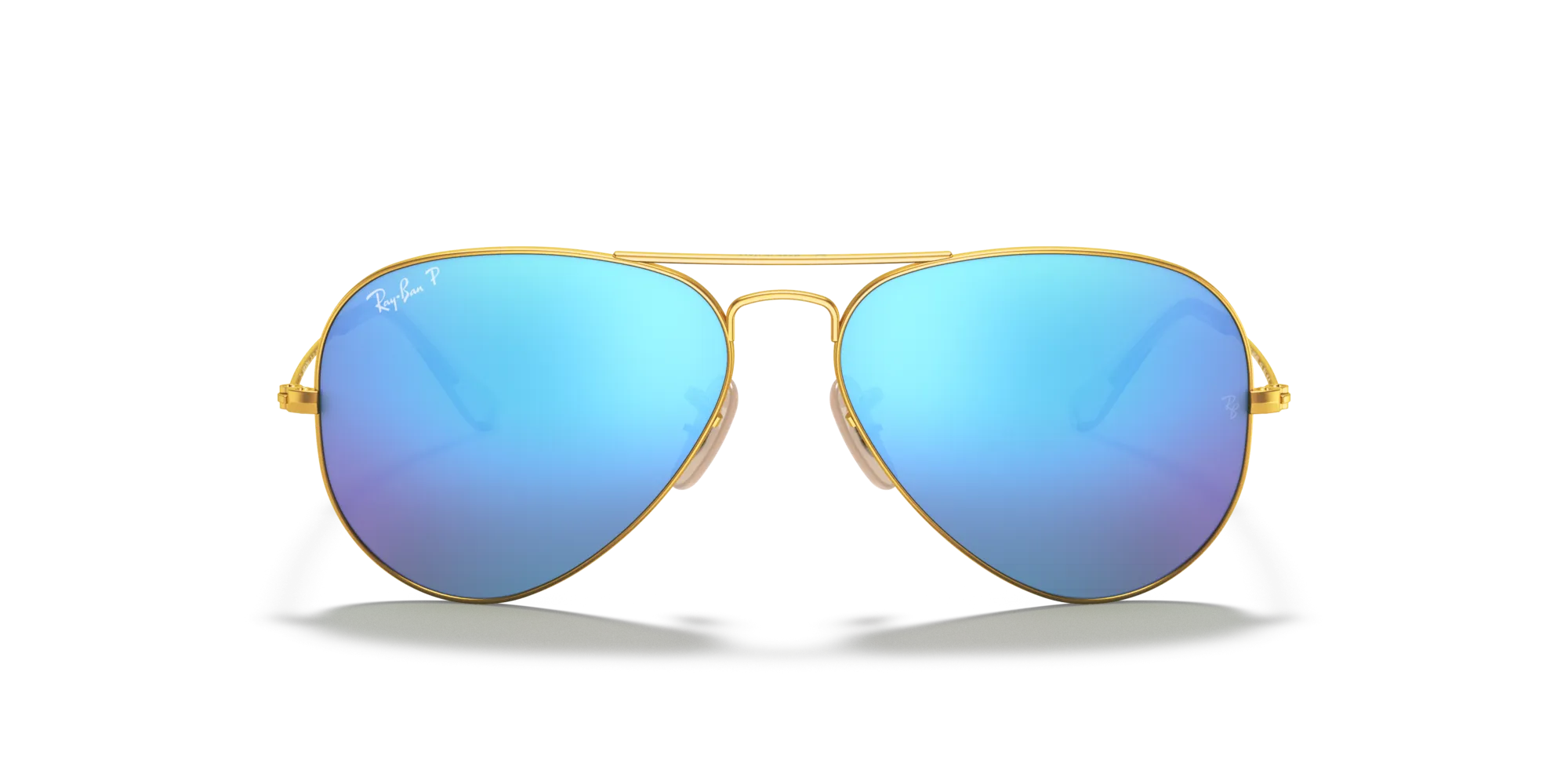 Ray - Ban RB3025 AVIATOR 112/4L Occhiali da sole Metallo Oro Blu Pilot Polarizzata - immagine 3
