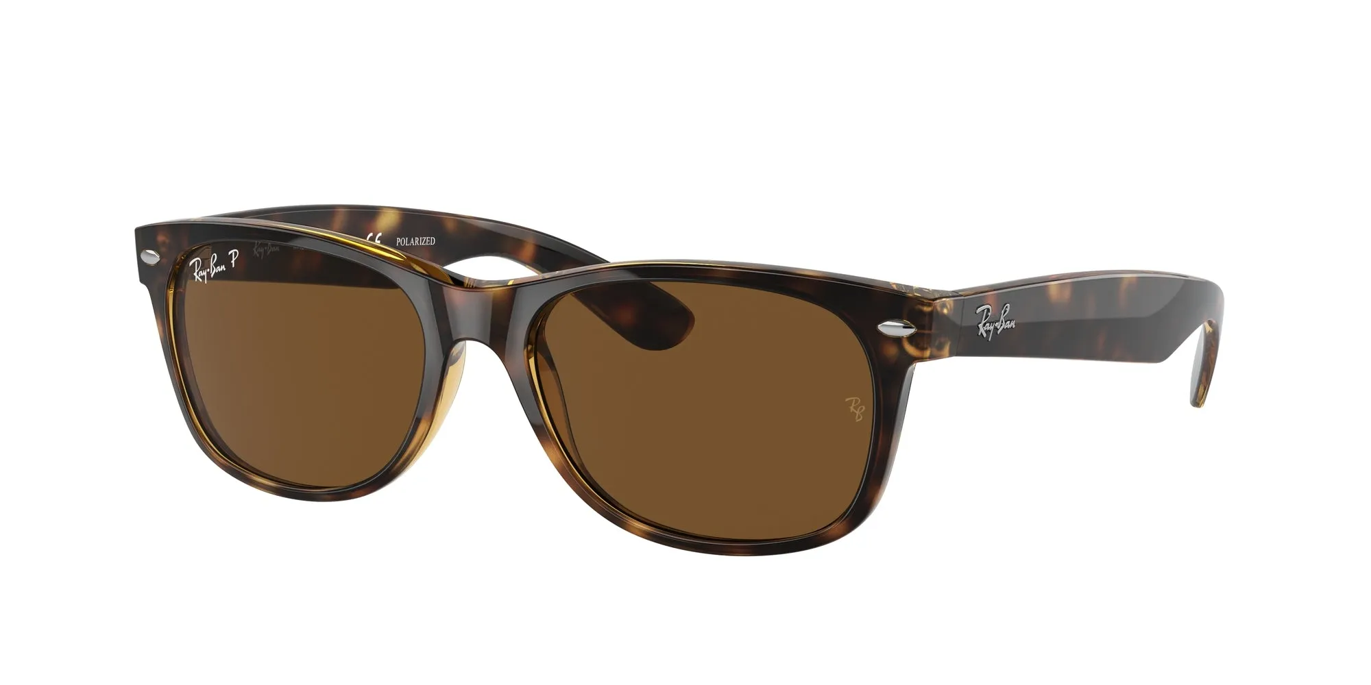 Ray - Ban RB2132 NEW WAYFARER 902/57 Occhiali da sole Nylon Tartaruga Squadrata Polarizzata - immagine 1