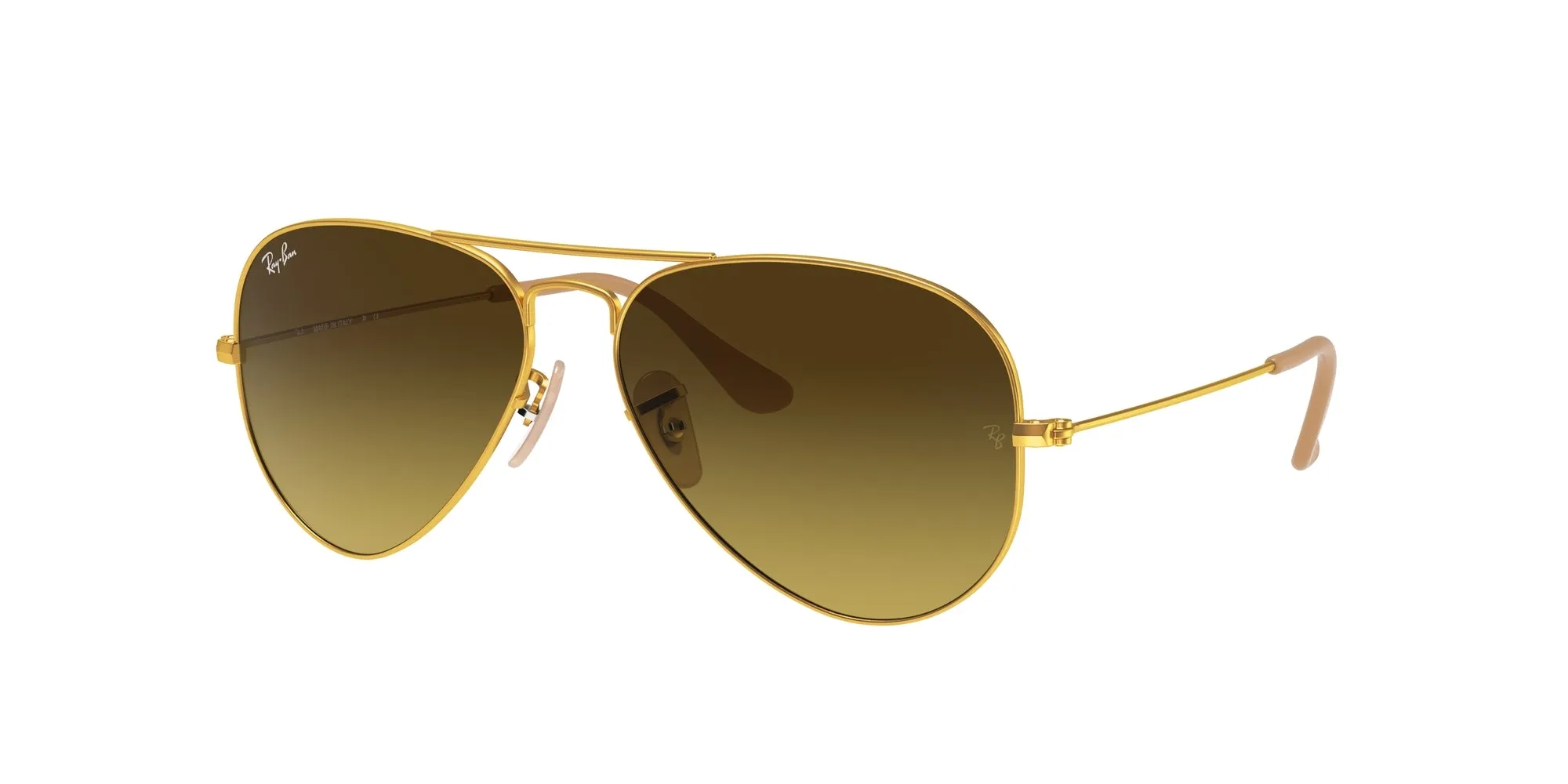 Ray - Ban RB3025 AVIATOR 112/85 Occhiali da sole Metallo Oro Marrone Pilot Normale Sfumato - immagine 1