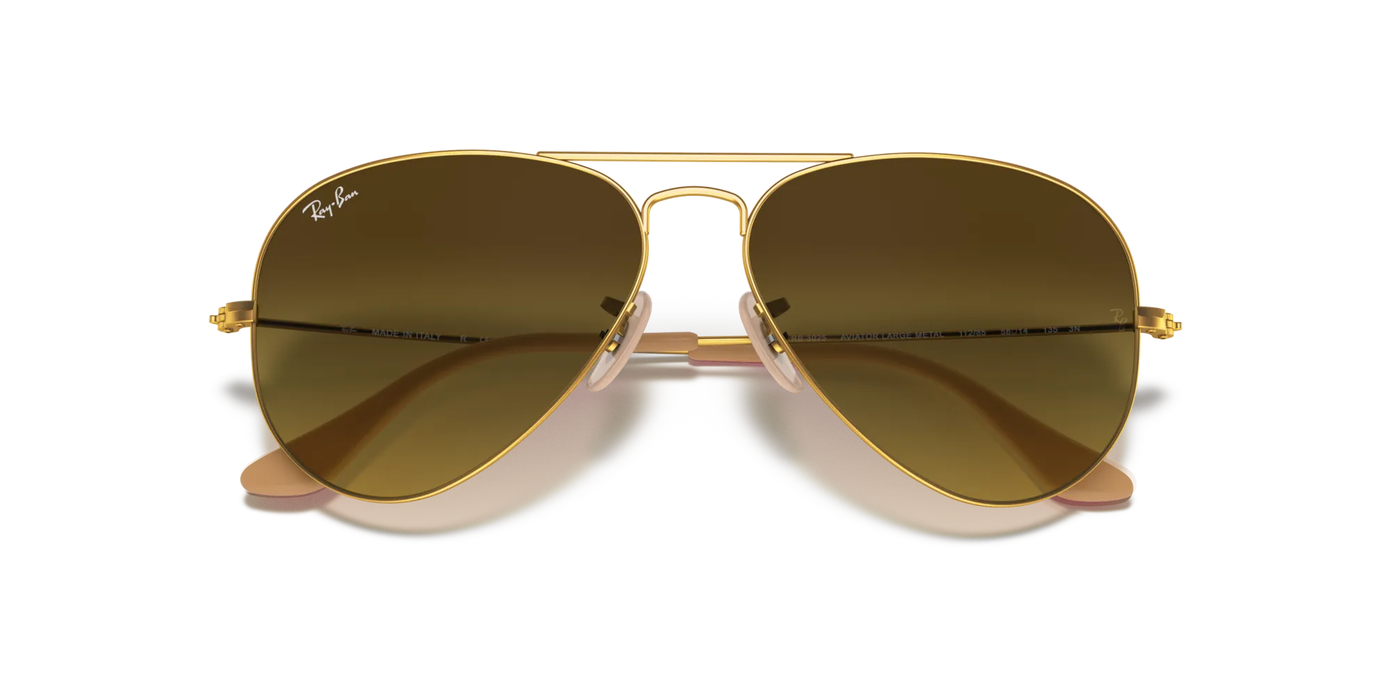 Ray - Ban RB3025 AVIATOR 112/85 Occhiali da sole Metallo Oro Marrone Pilot Normale Sfumato - immagine 2
