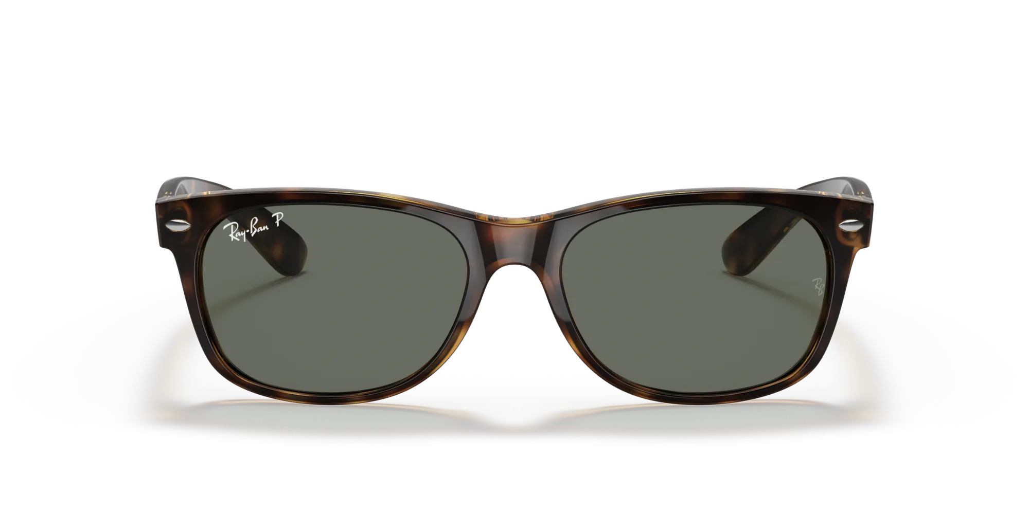 Ray - Ban RB2132 NEW WAYFARER 902/58 Occhiali da sole Iniettato Tartaruga Verde G15 Squadrata Polarizzata - immagine 3