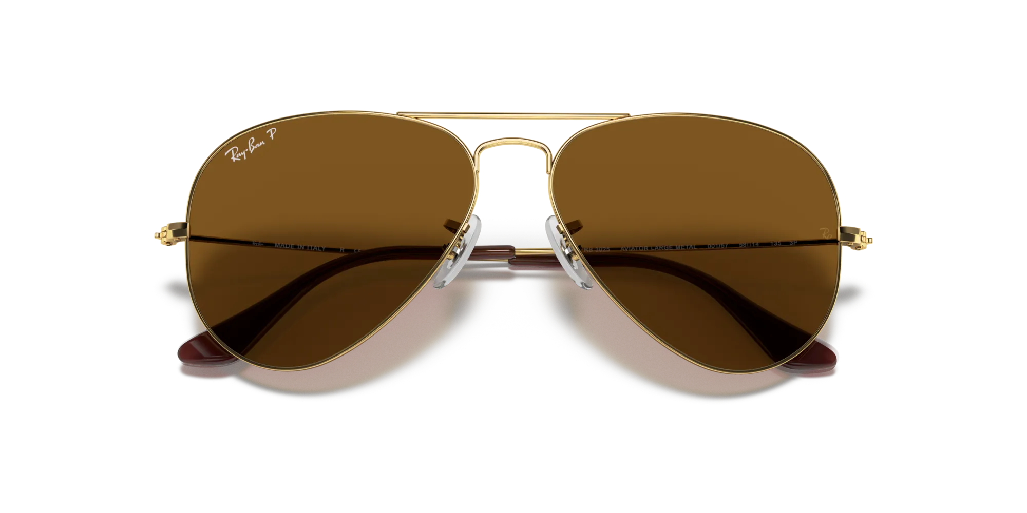 Ray - Ban RB3025 AVIATOR 001/57 Occhiali da sole Metallo Oro Marrone Pilot Polarizzata - immagine 2