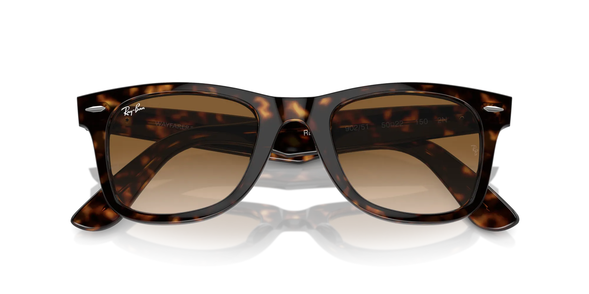 Ray - Ban RB2140 WAYFARER 902/51 Occhiali da sole Acetato Tartaruga Marrone Squadrata Normale - immagine 2
